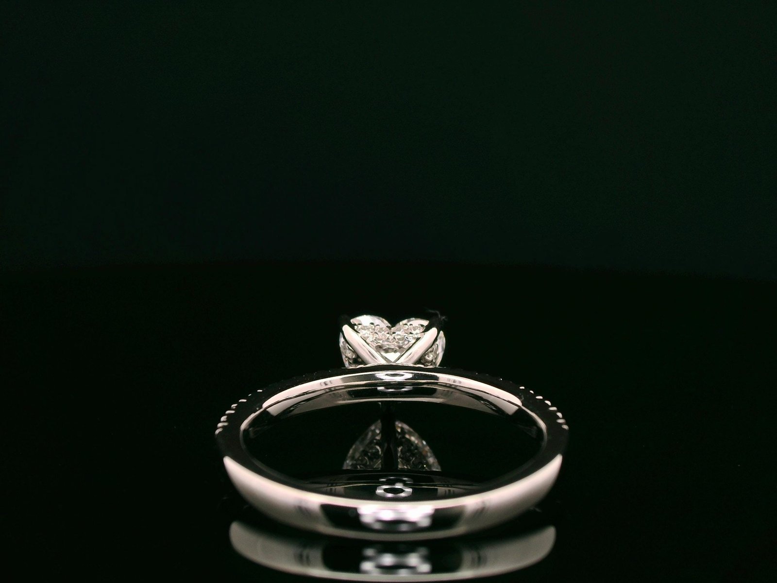 Heart-Shaped Diamond Hidden Halo Engagement Ring