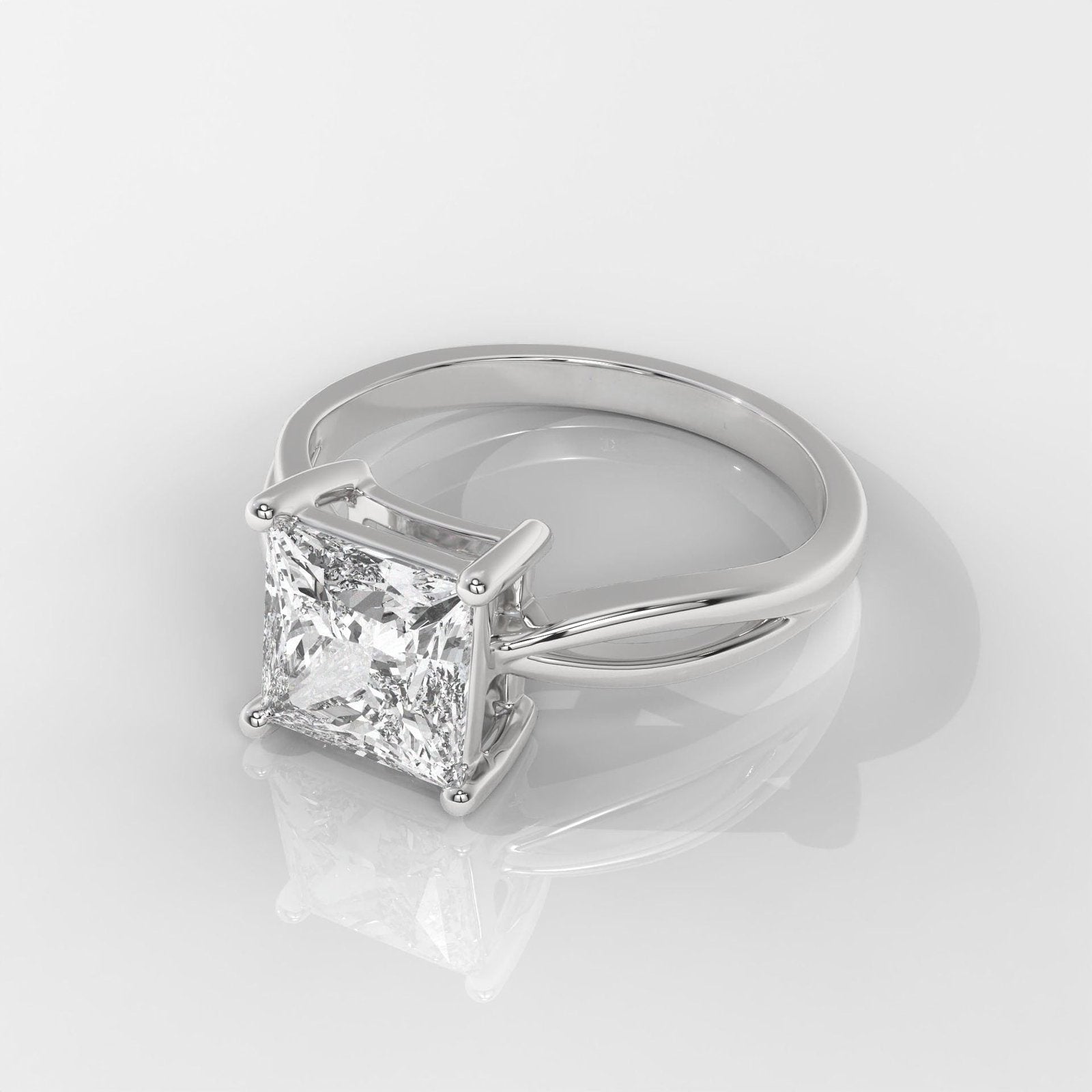 Princess Cut Engagement Ring with Infinity Band