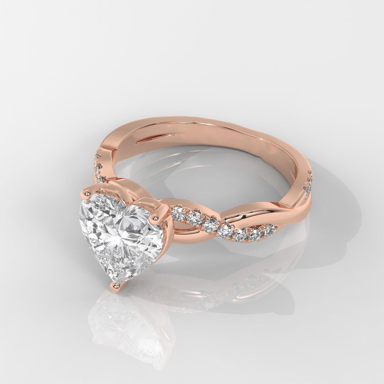 Heart Cut Engagement Ring with Infinity Band