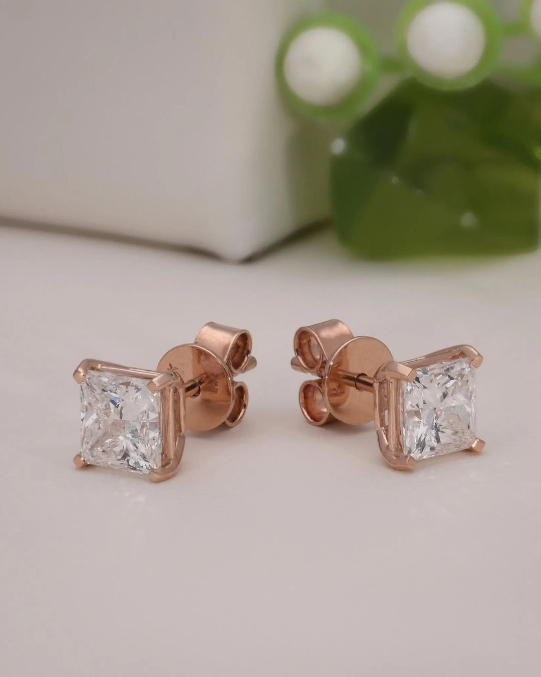 Princess Lab Grown Diamond Stud Earrings
