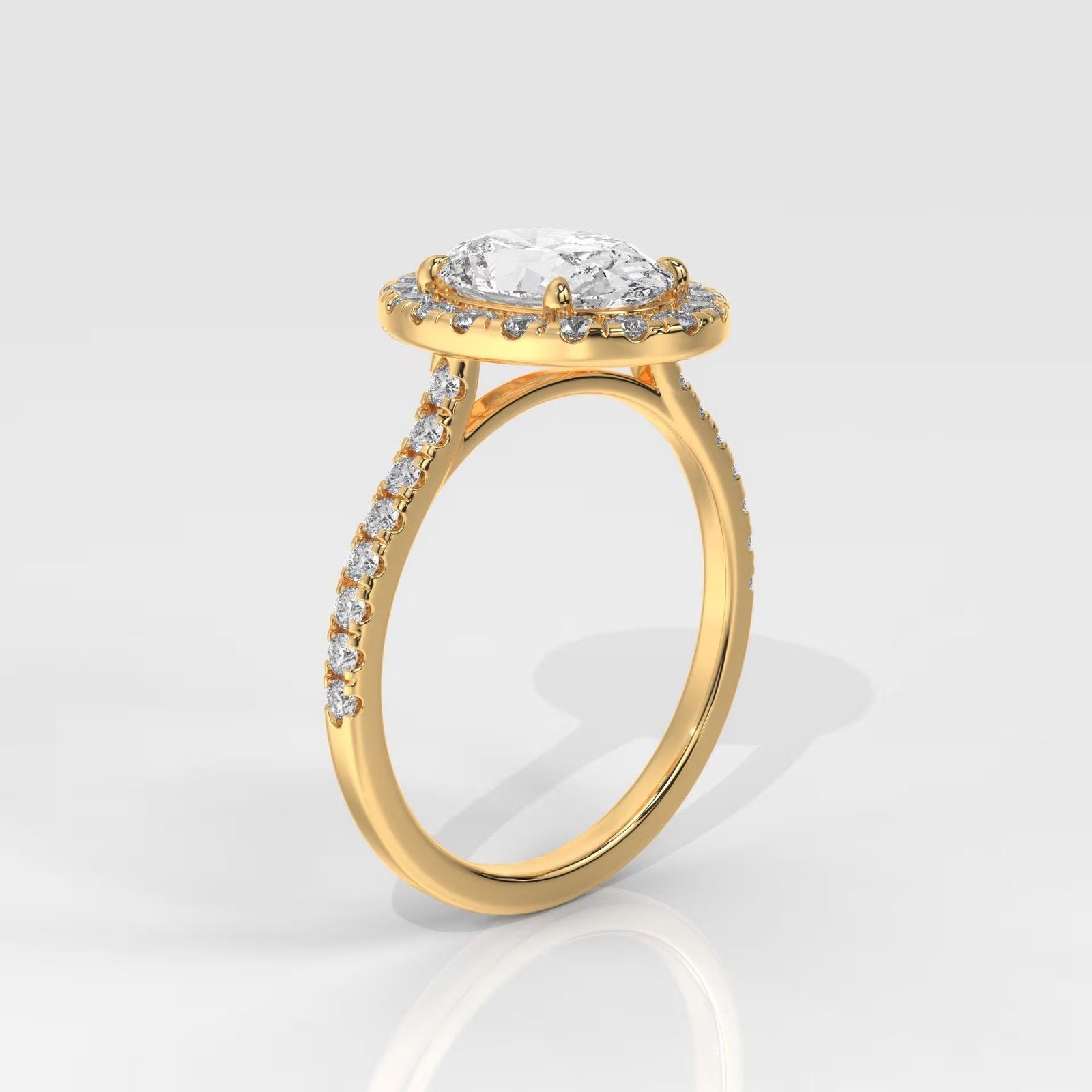 Oval Cut Halo Engagement Ring