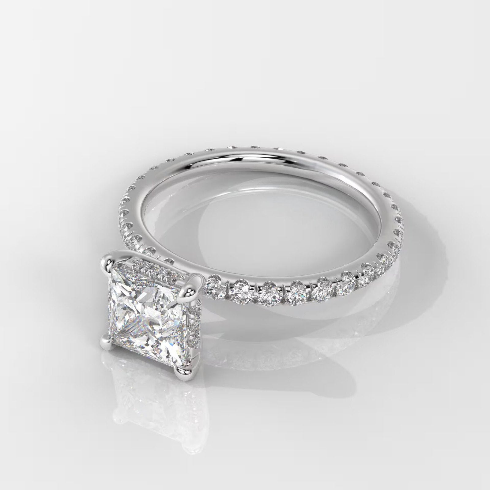 Princess Cut Halo Engagement Ring