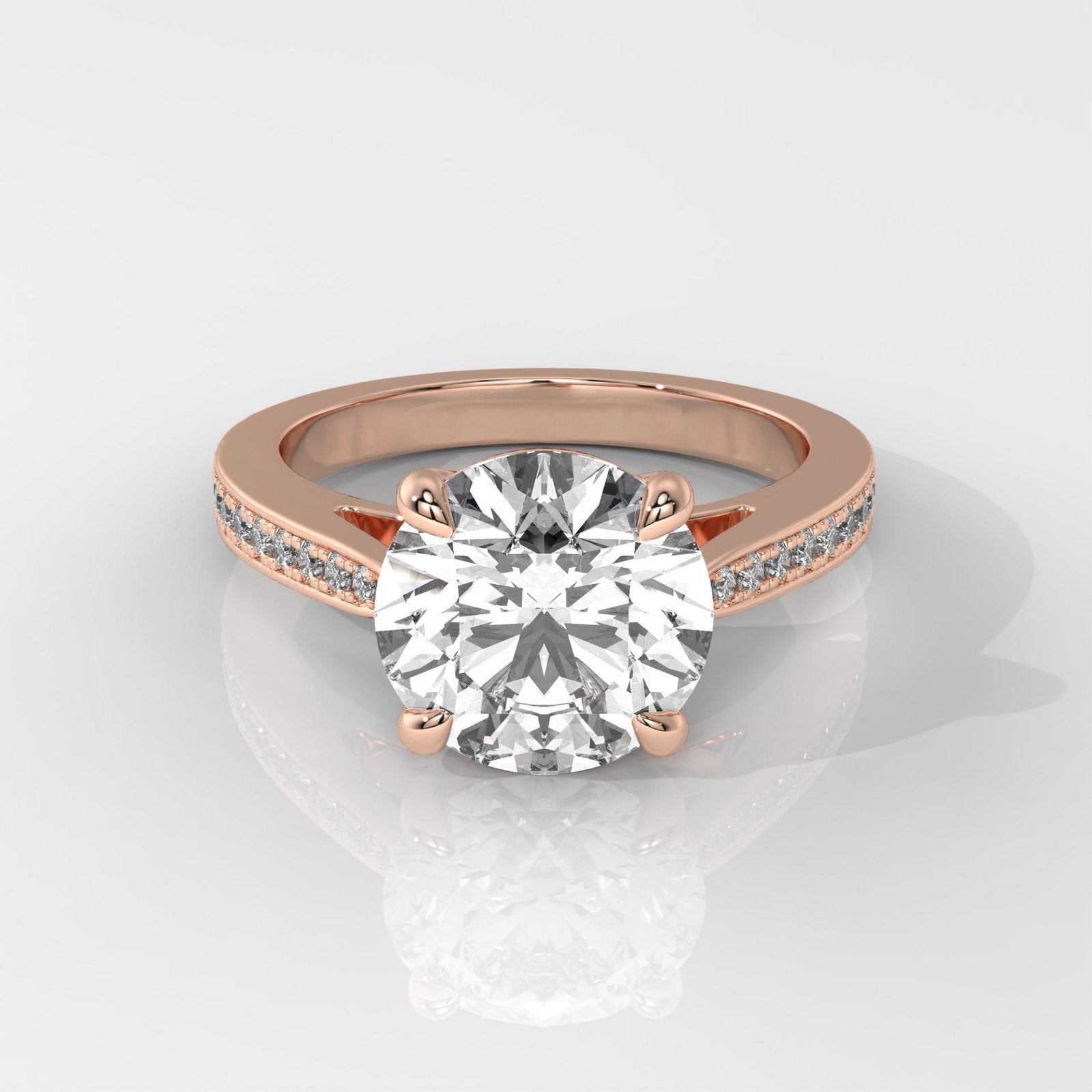 Round Brilliant Engagement Ring with Halo Setting