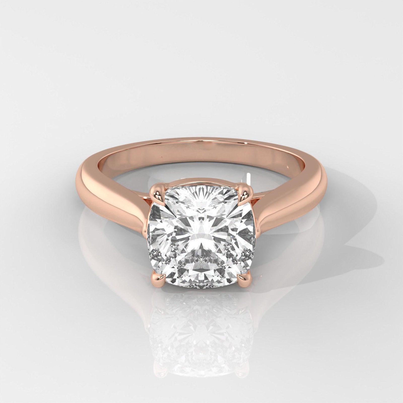 Square Cushion Cut Solitaire Engagement Ring