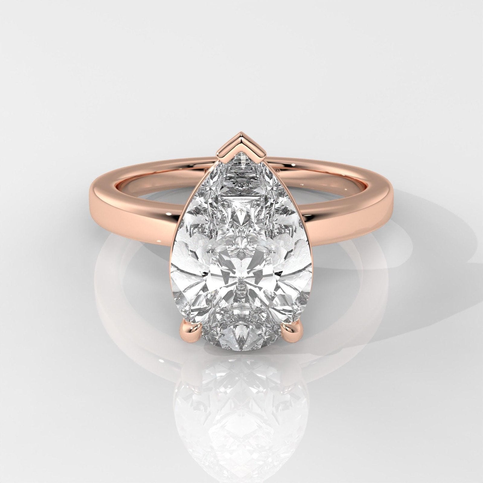 Pear-Shaped Diamond Solitaire Engagement Ring