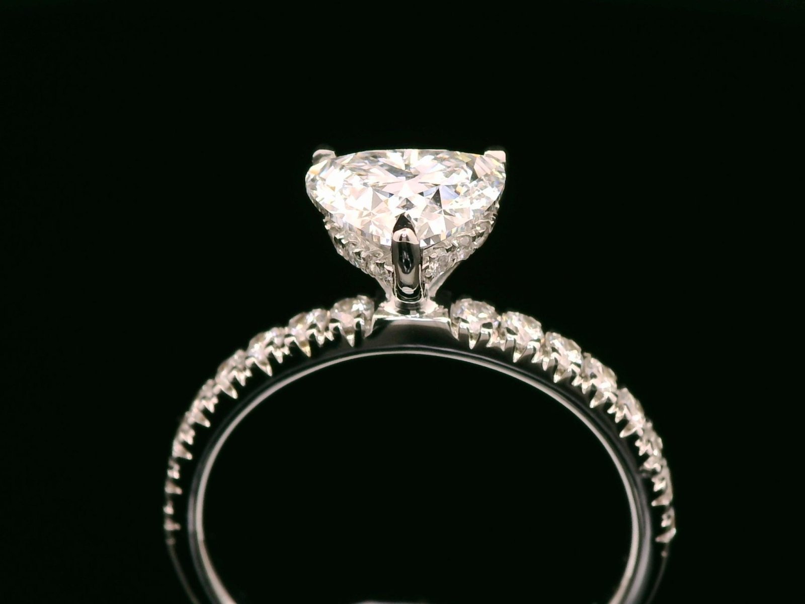 Heart-Shaped Diamond Hidden Halo Engagement Ring