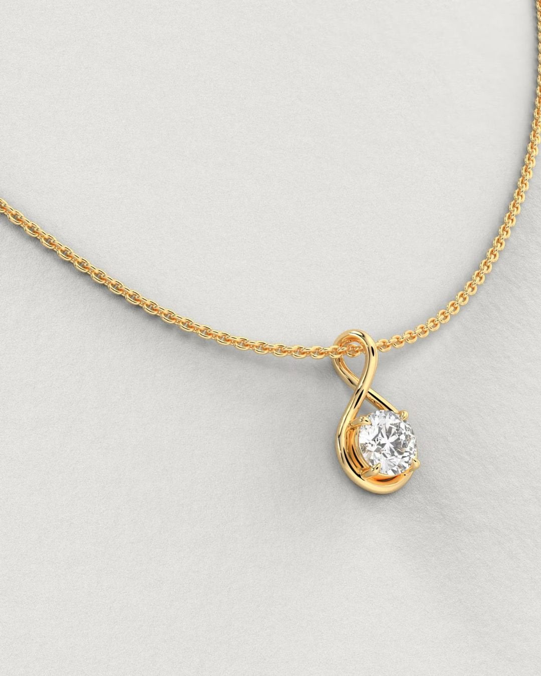 Twisted Round Lab Grown Diamond Solitaire Pendant