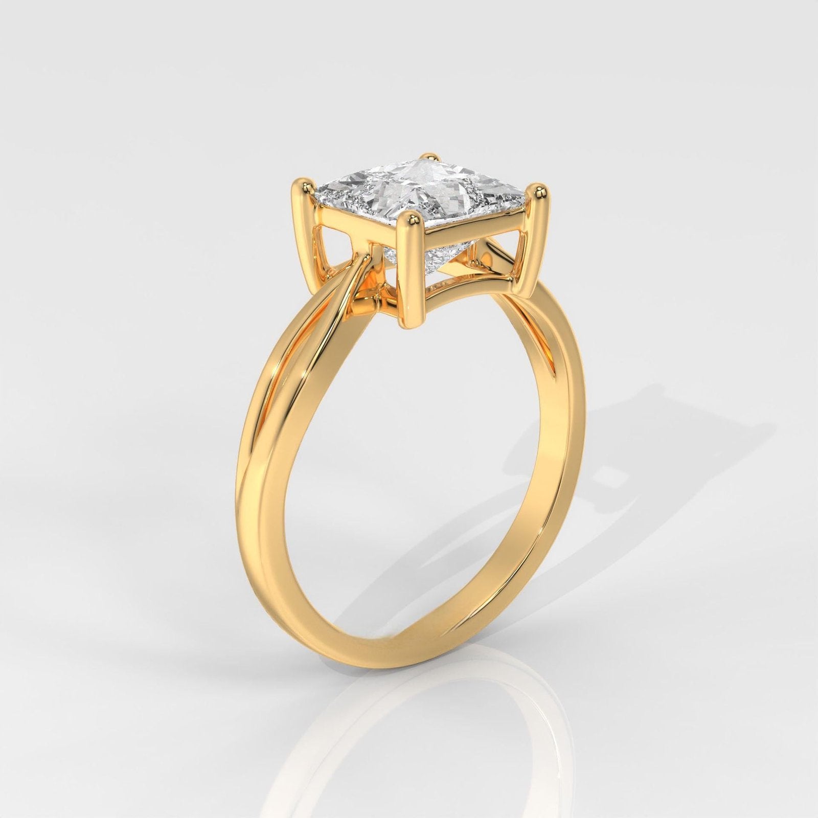 Princess Cut Engagement Ring with Infinity Band