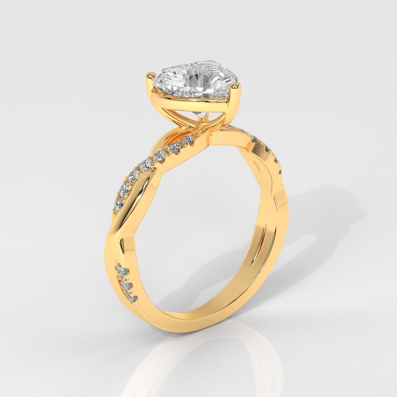 Heart Cut Engagement Ring with Infinity Band