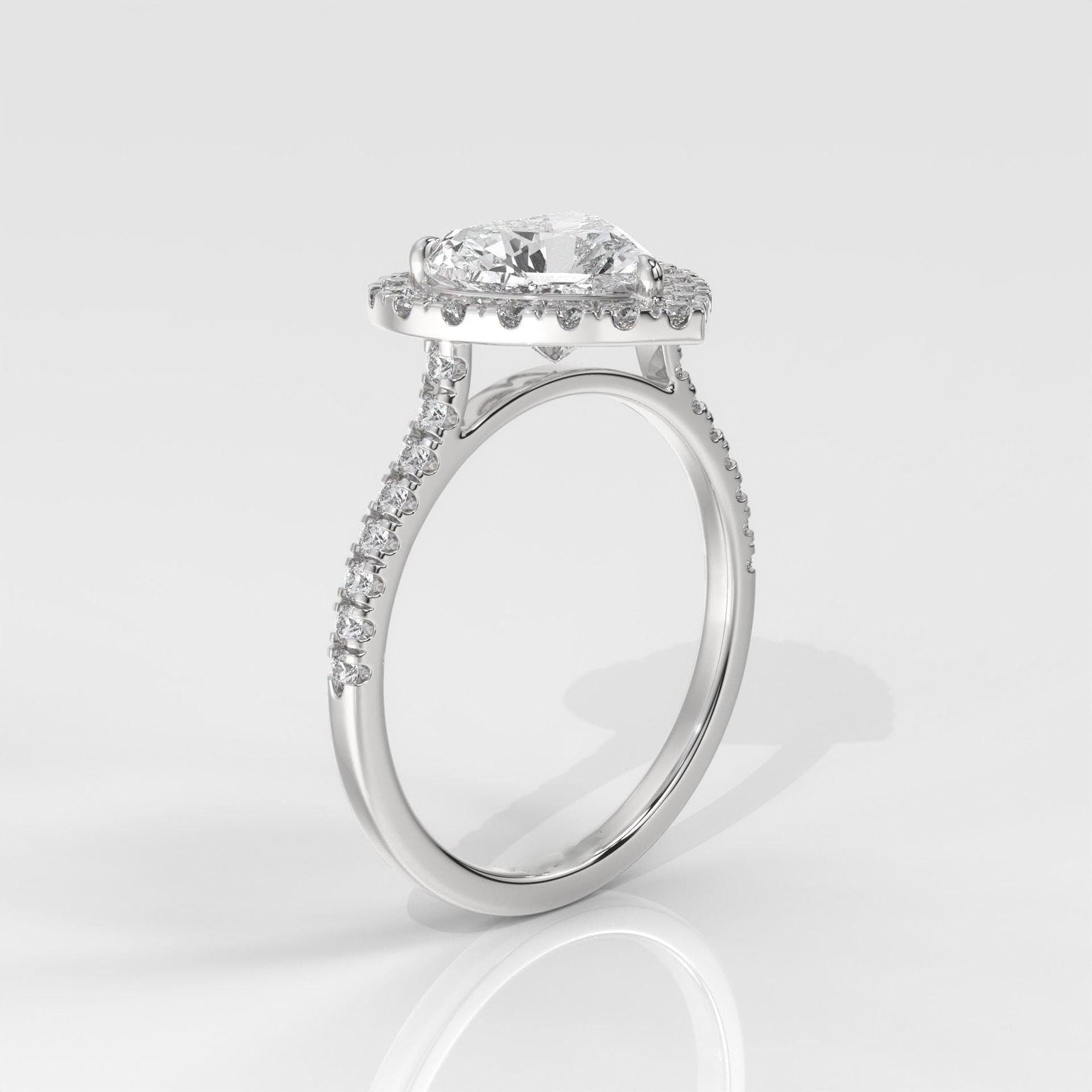 Heart Cut Engagement Ring with Halo Setting