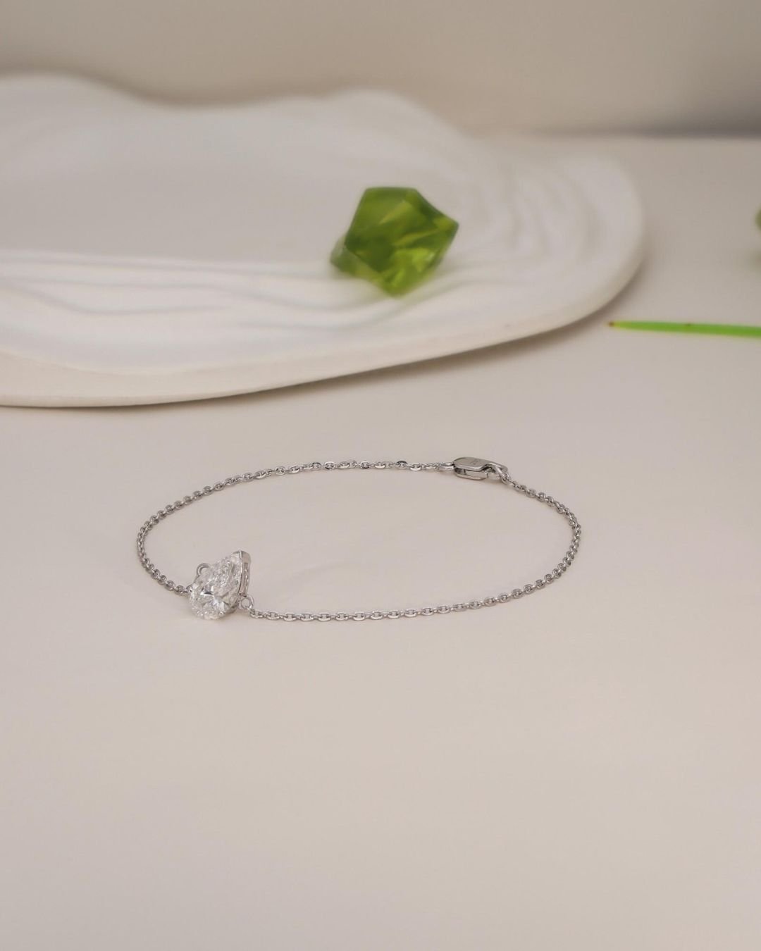Pear Solitaire Bracelet
