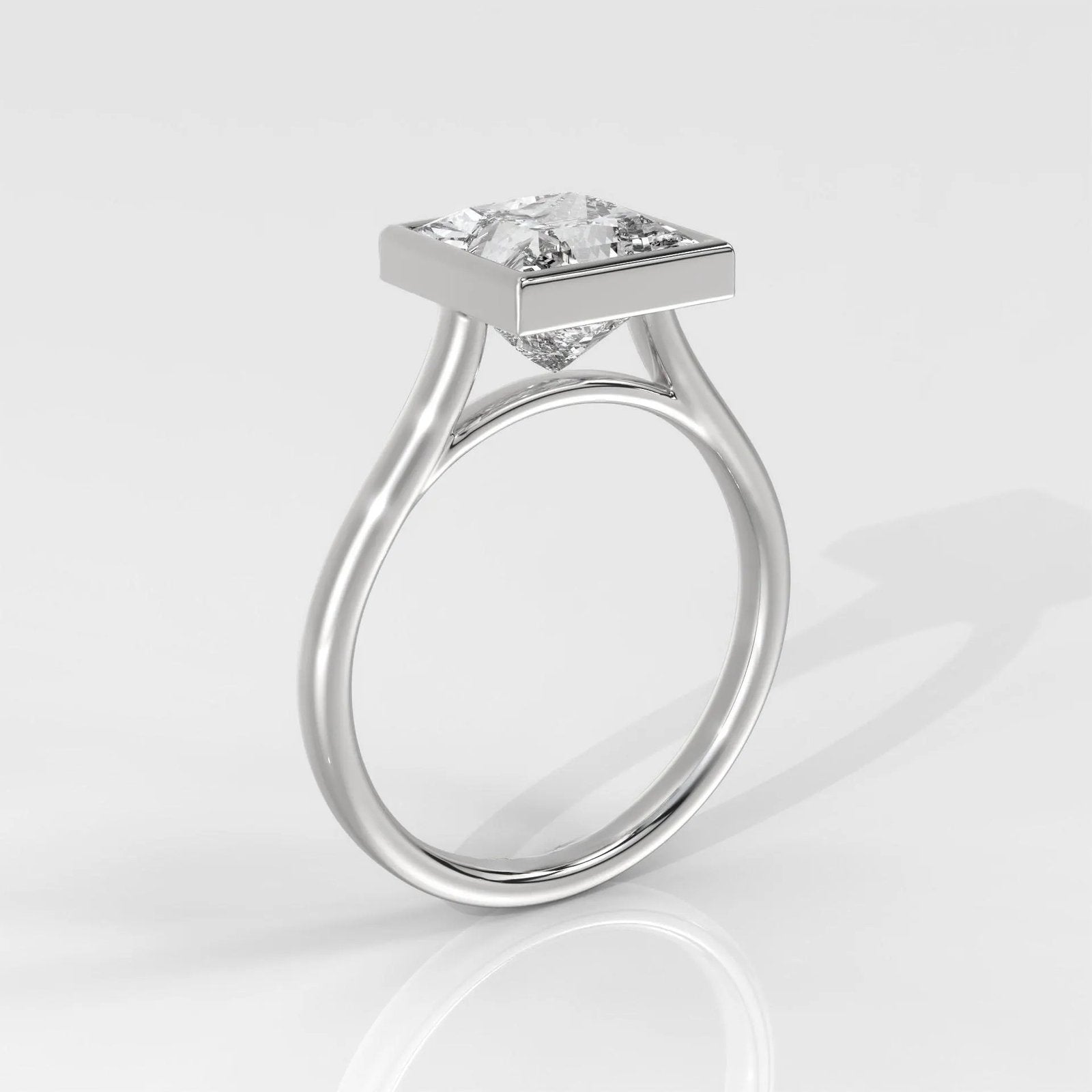 Princess Cut Bezel Engagement Ring