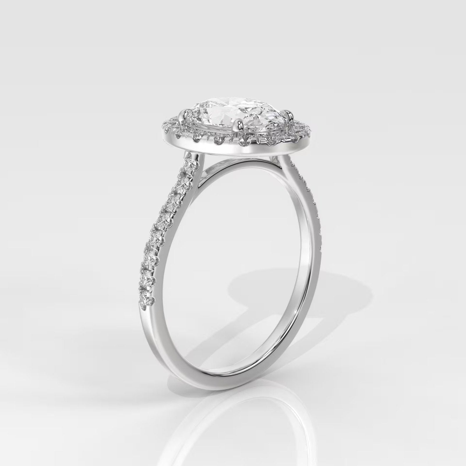 Oval Cut Halo Engagement Ring