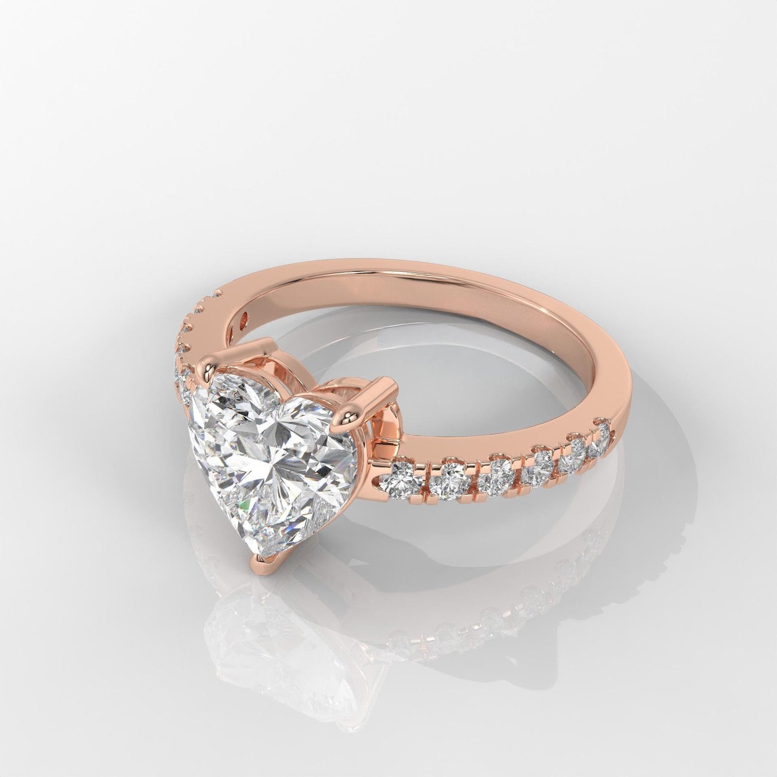 Heart Brilliant Cut Engagement Ring