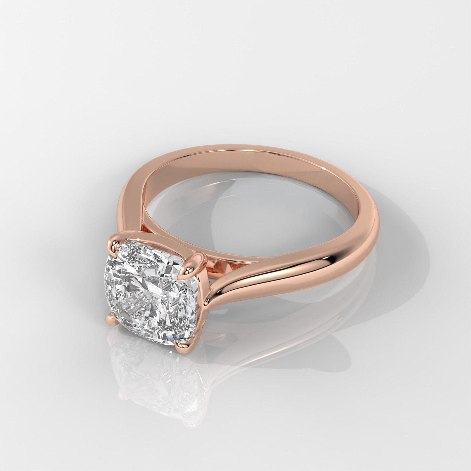 Square Cushion Cut Solitaire Engagement Ring