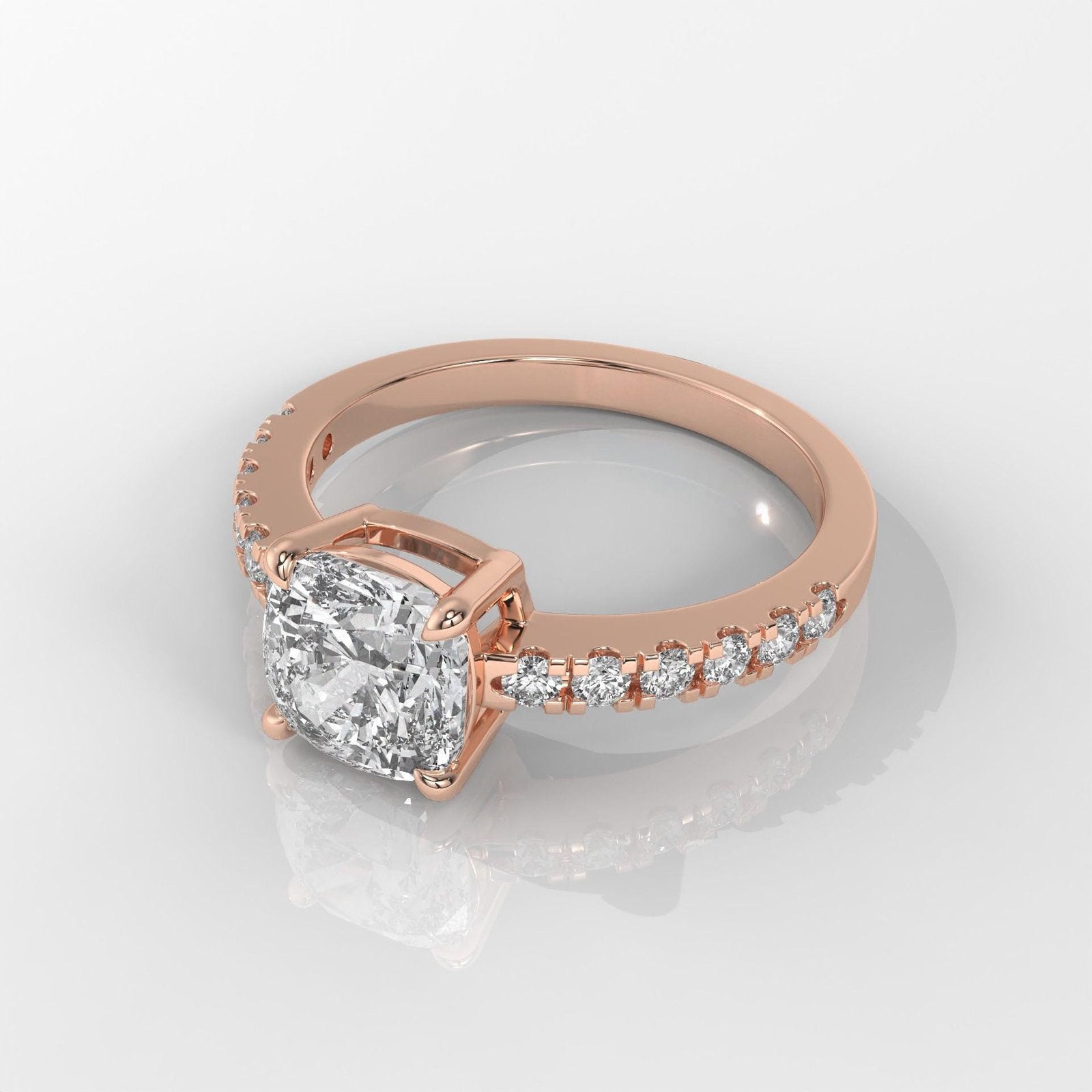 Square Cushion Cut Engagement Ring