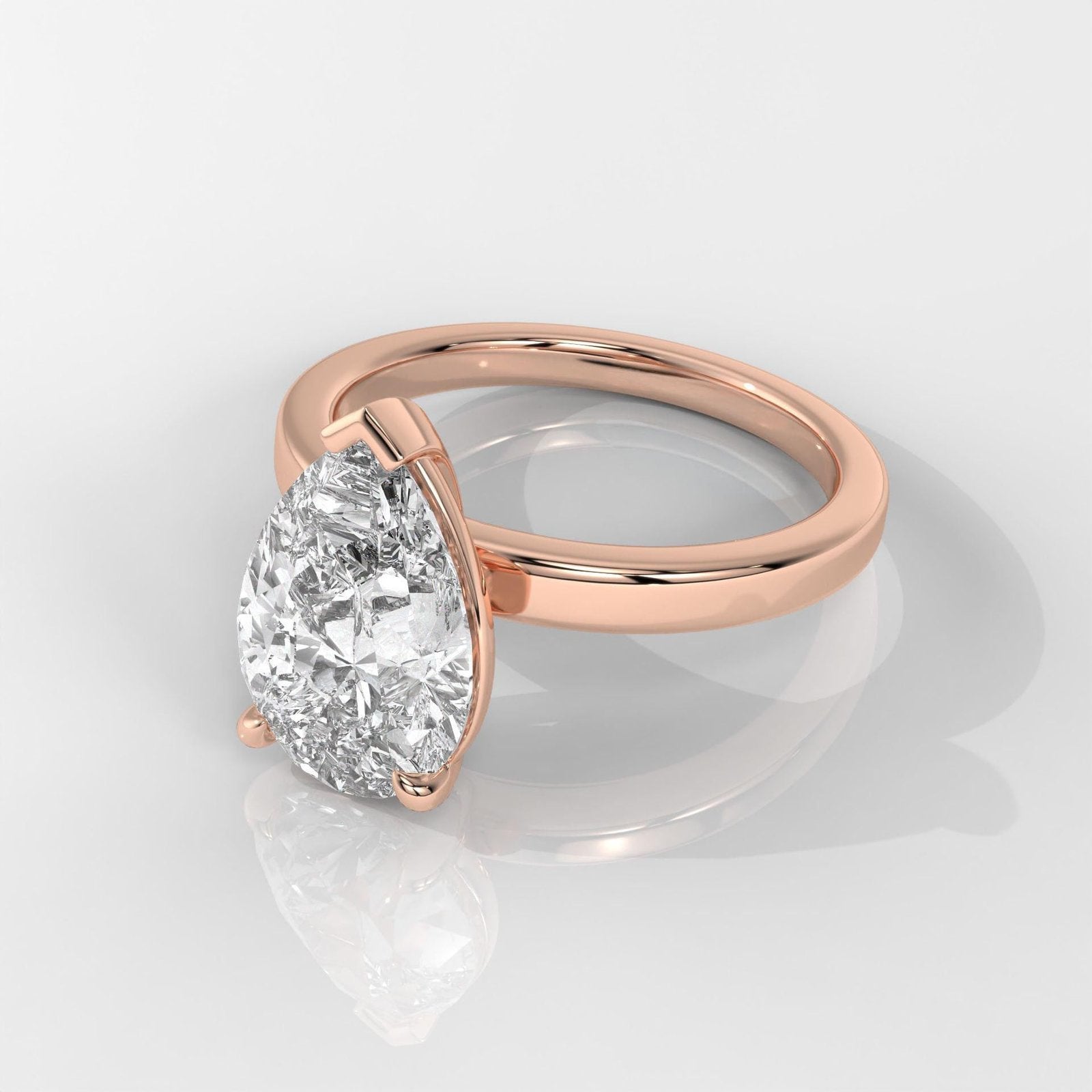Pear-Shaped Diamond Solitaire Engagement Ring