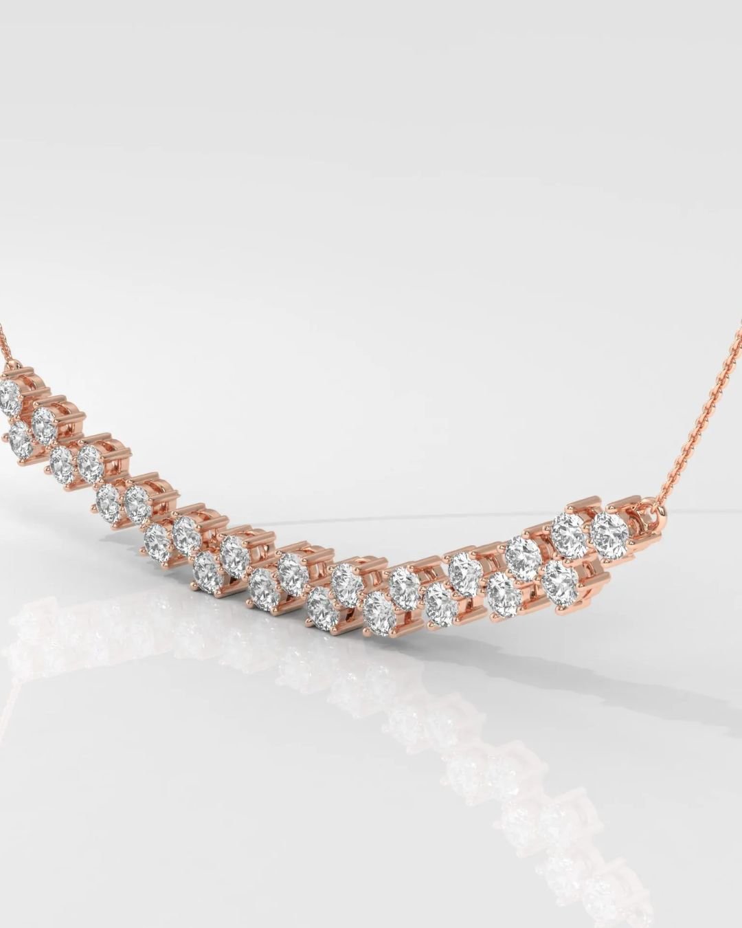 Round Cut Cluster Diamond Necklace