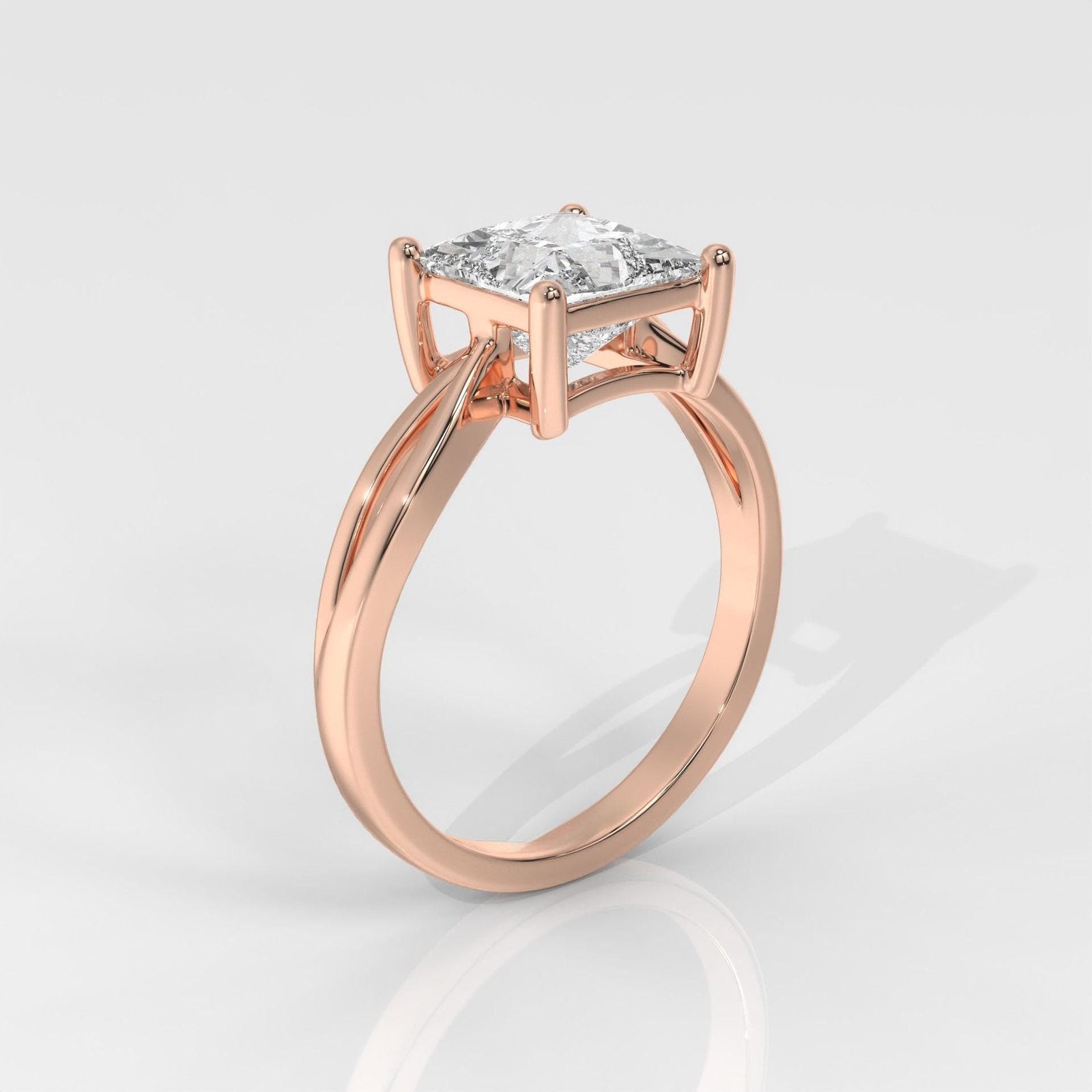 Princess Cut Engagement Ring with Infinity Band