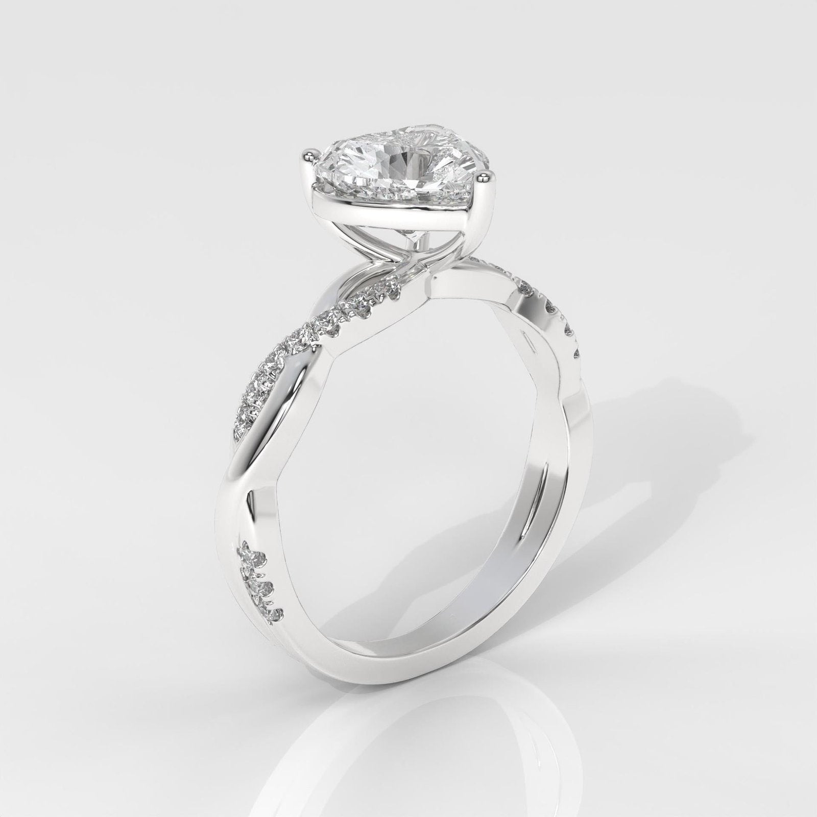 Heart Cut Engagement Ring with Infinity Band