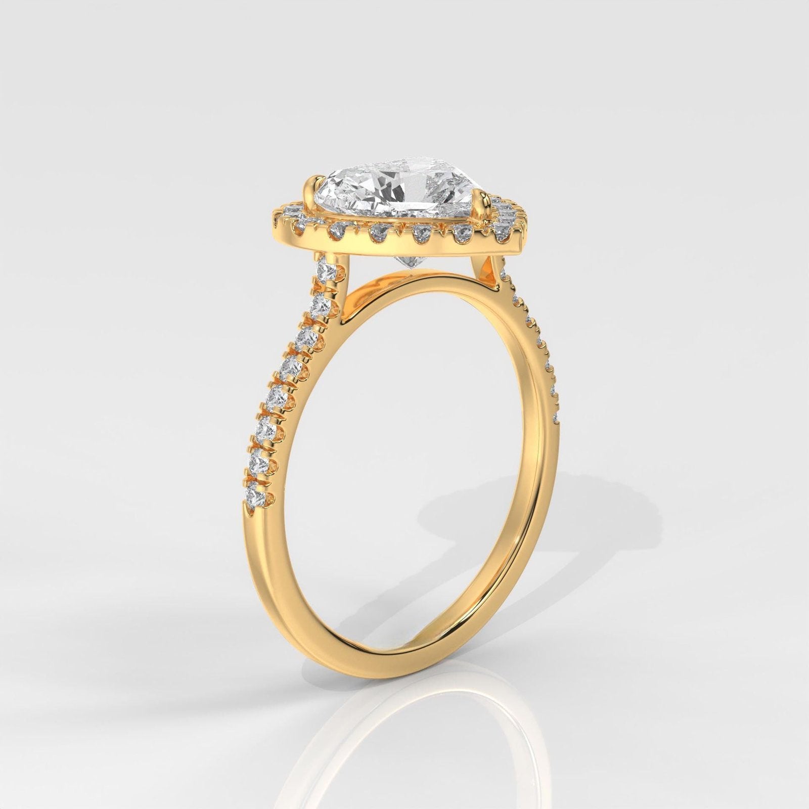 Heart Cut Engagement Ring with Halo Setting