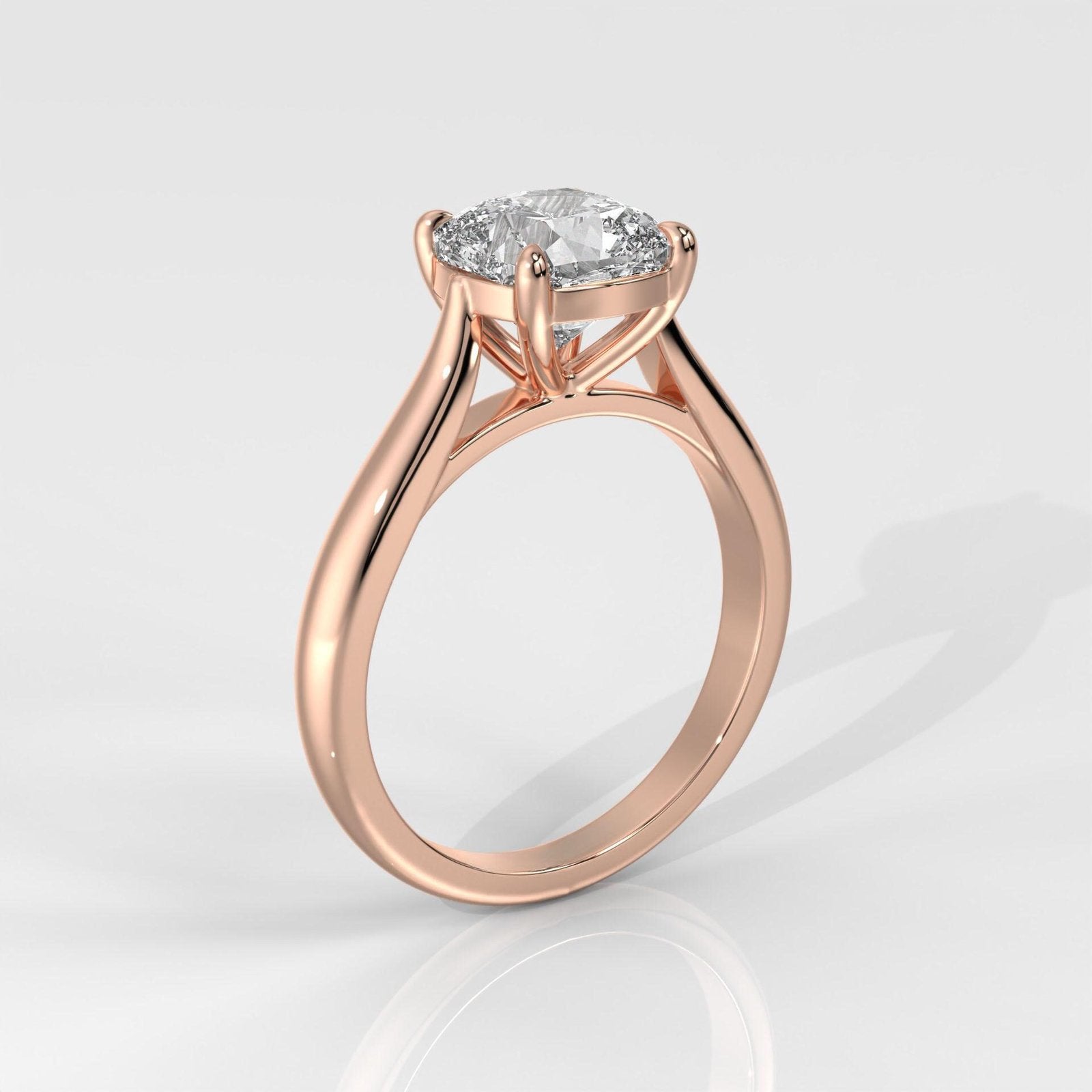 Square Cushion Cut Solitaire Engagement Ring