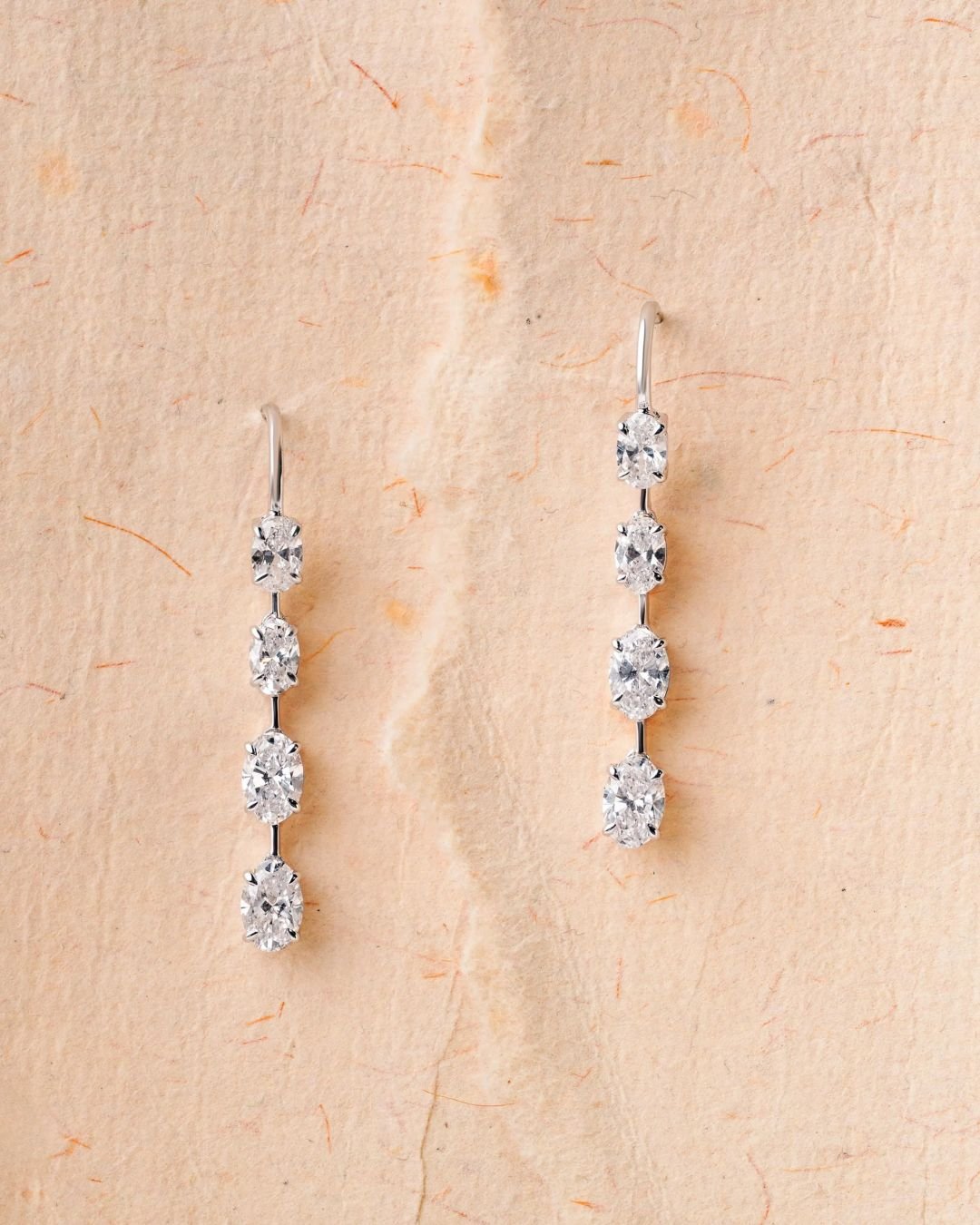 Oval Cut Lab Grown Diamond Dangle Earrings