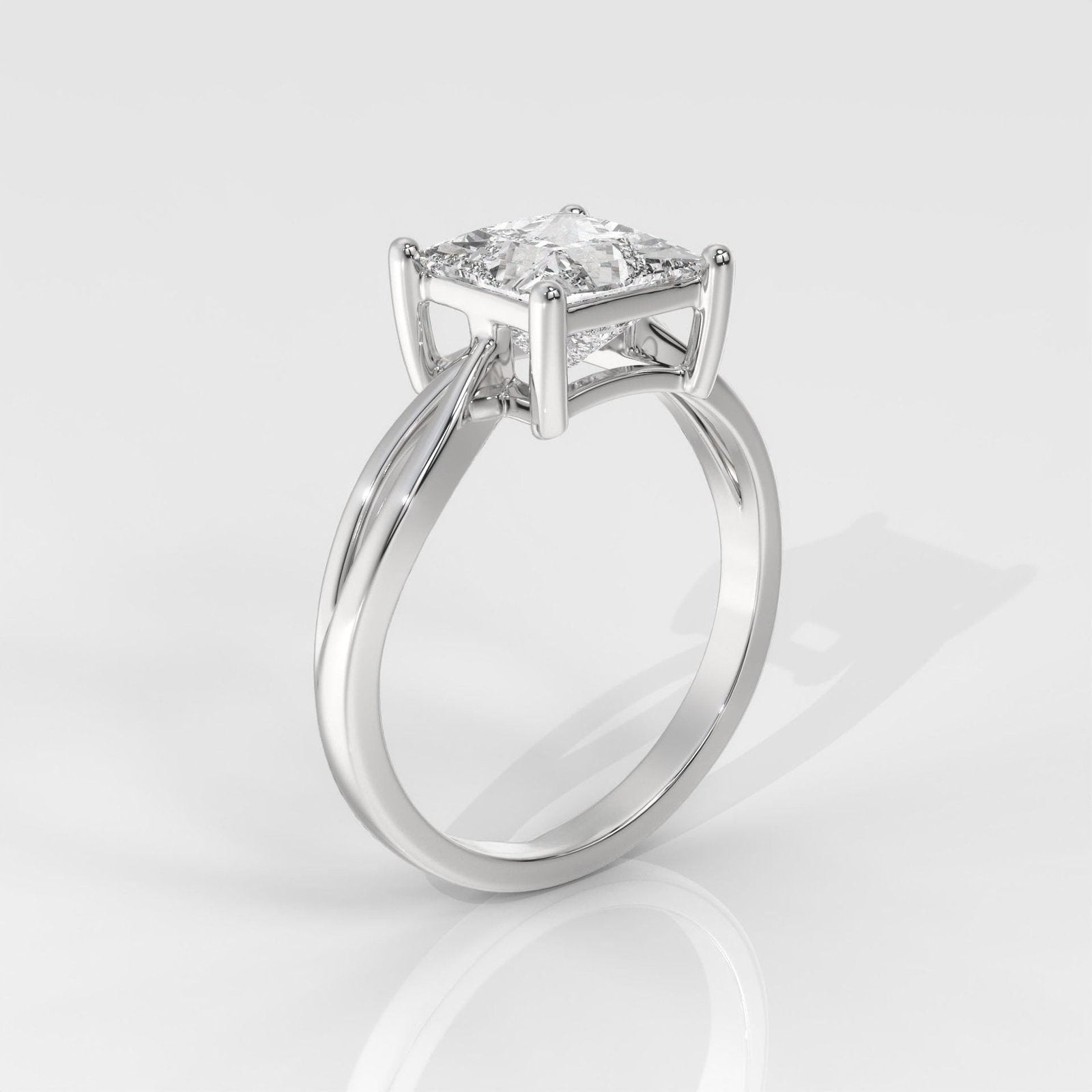 Princess Cut Engagement Ring with Infinity Band