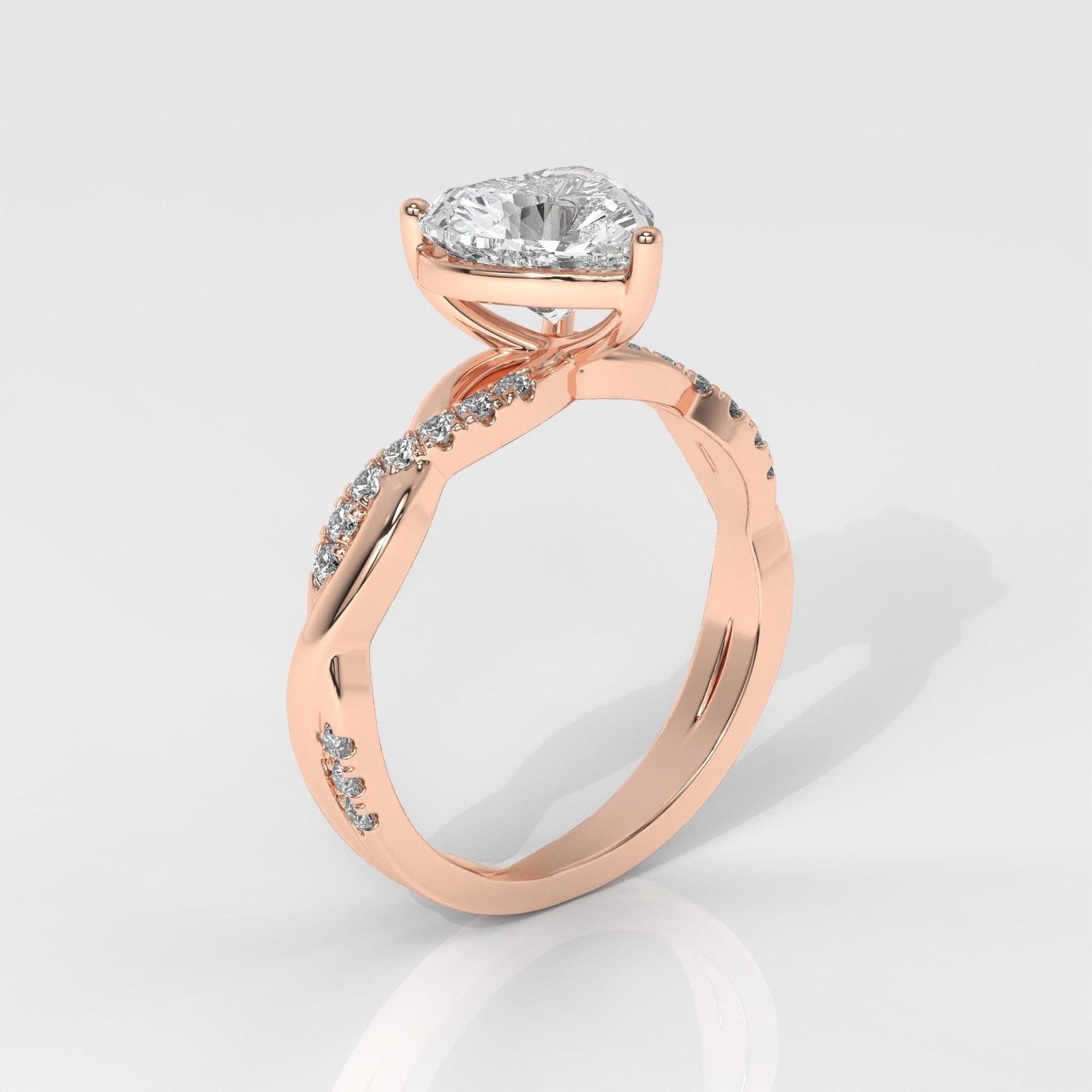 Heart Cut Engagement Ring with Infinity Band