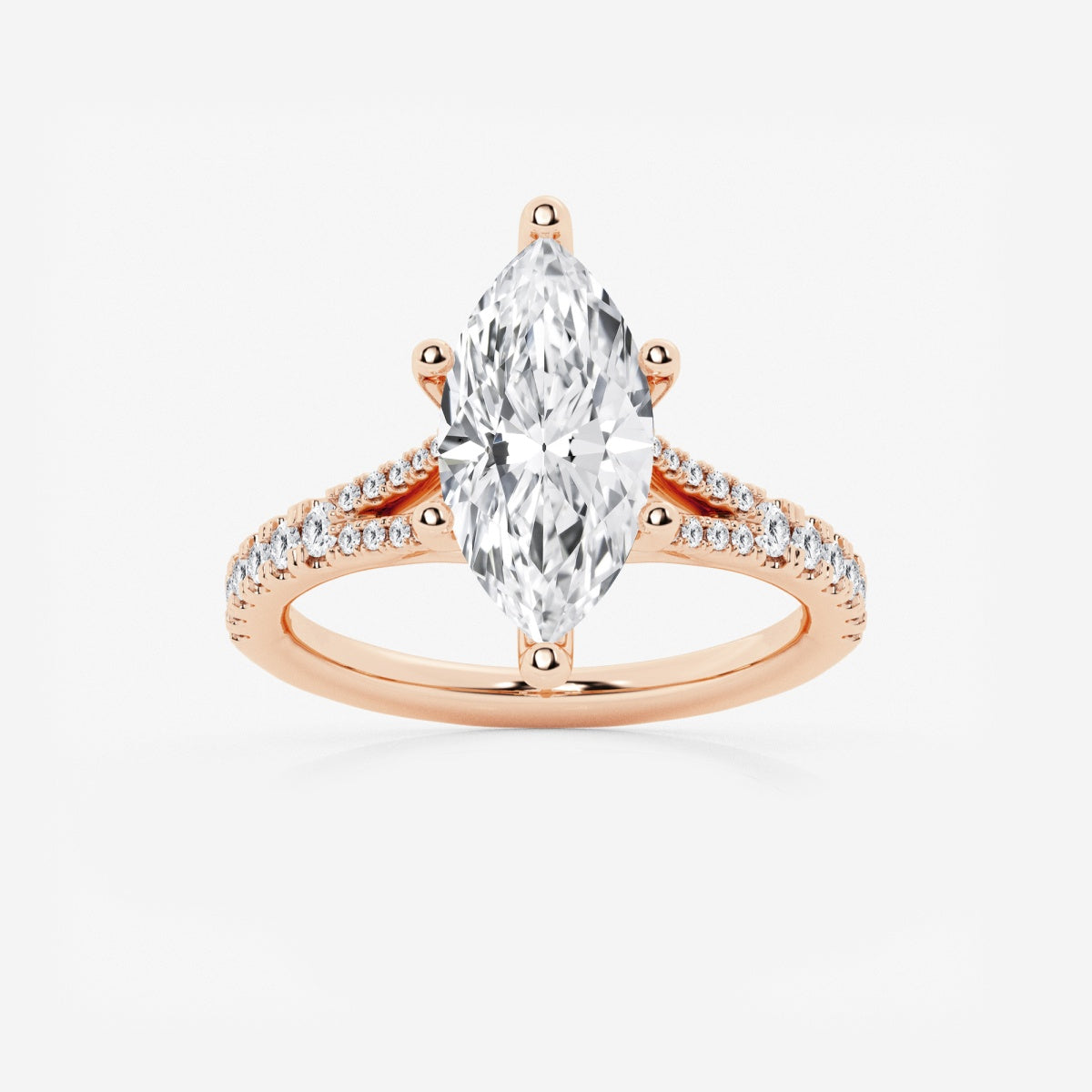 Amelia - Split Shank Side Stones Engagement Ring