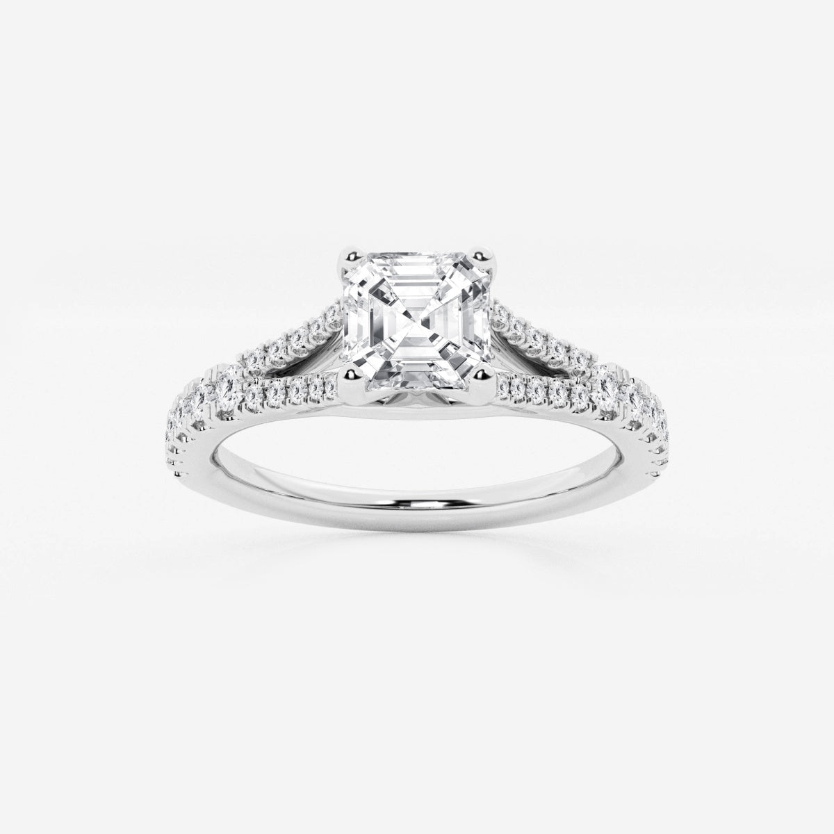 Amelia - Split Shank Side Stones Engagement Ring