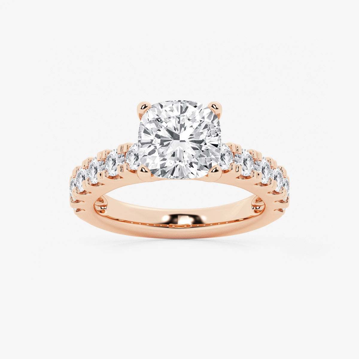 Aurora - Split Prong Side Stones Engagement Ring