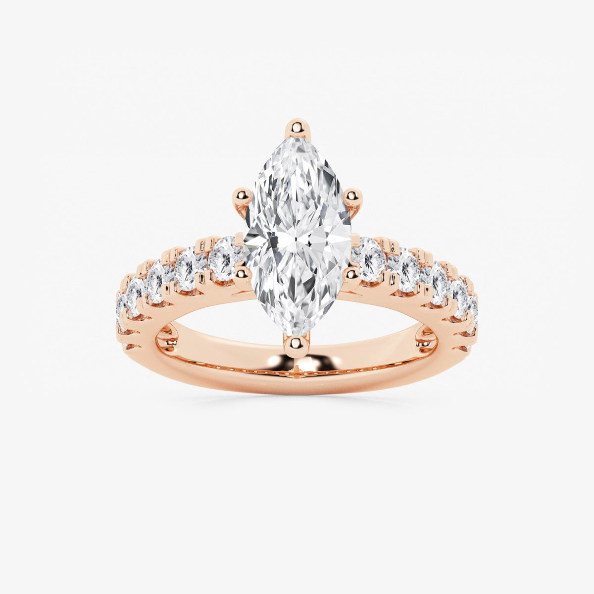 Aurora - Split Prong Side Stones Engagement Ring