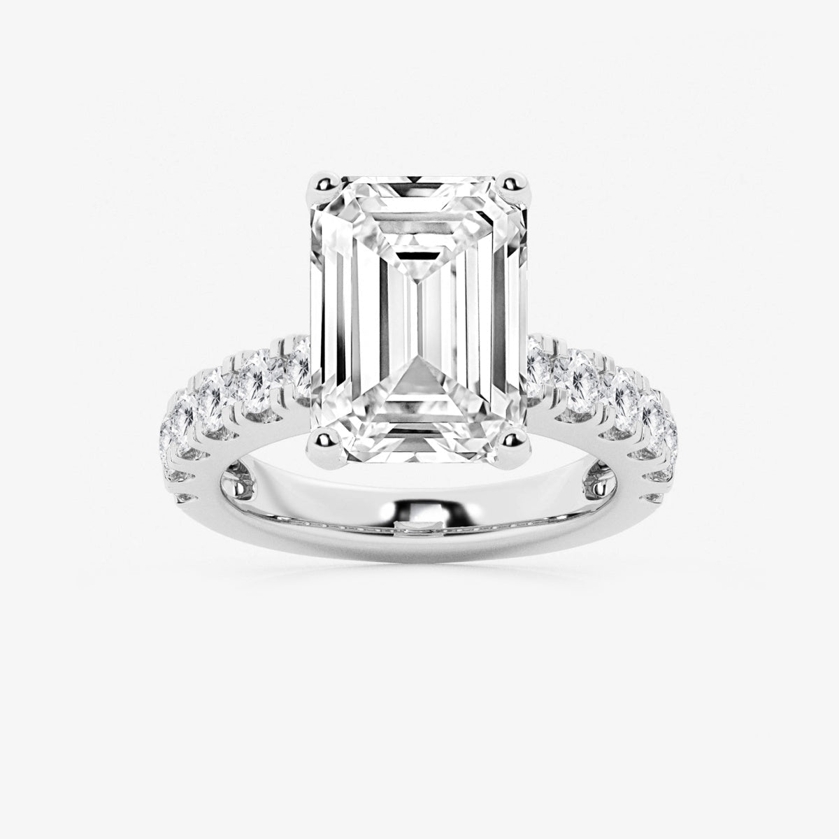 Aurora - Split Prong Side Stones Engagement Ring
