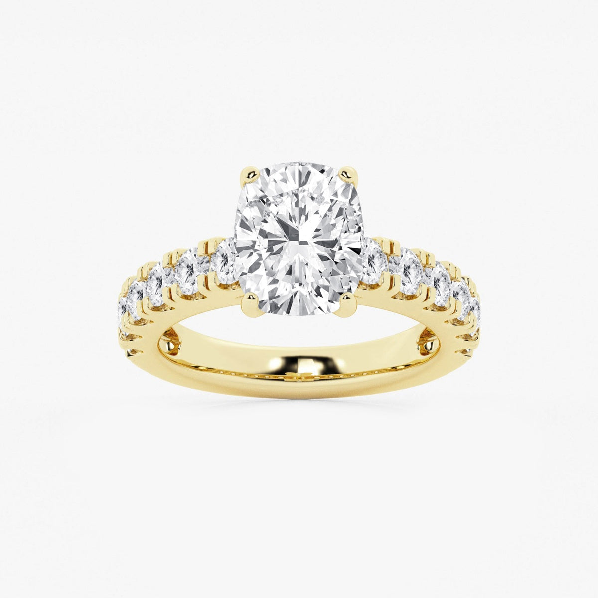 Aurora - Split Prong Side Stones Engagement Ring