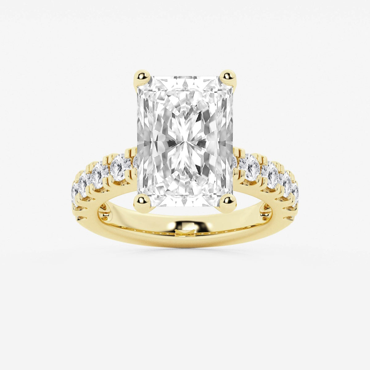 Aurora - Split Prong Side Stones Engagement Ring