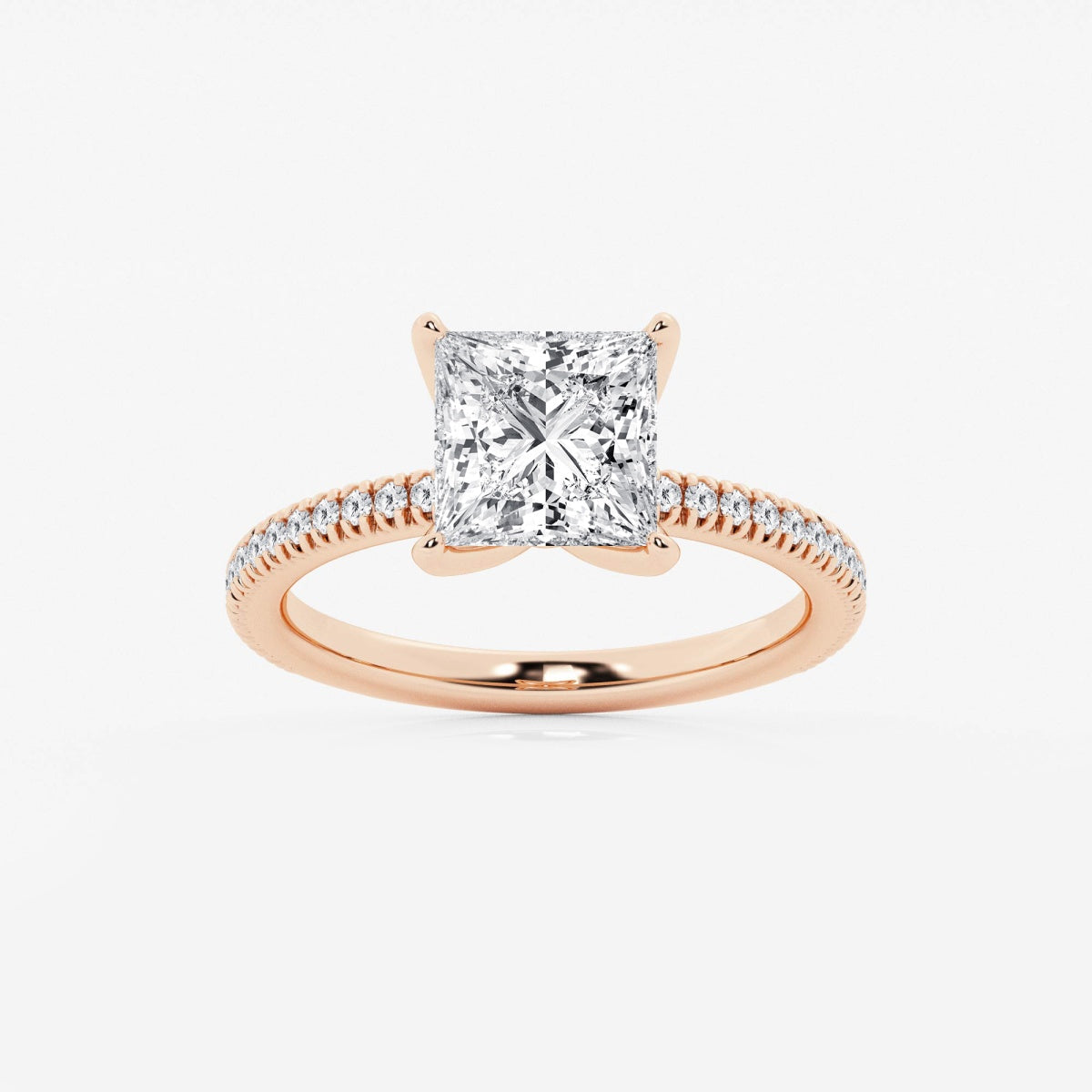 Camila - Scalloped Pave Design Engagement Ring