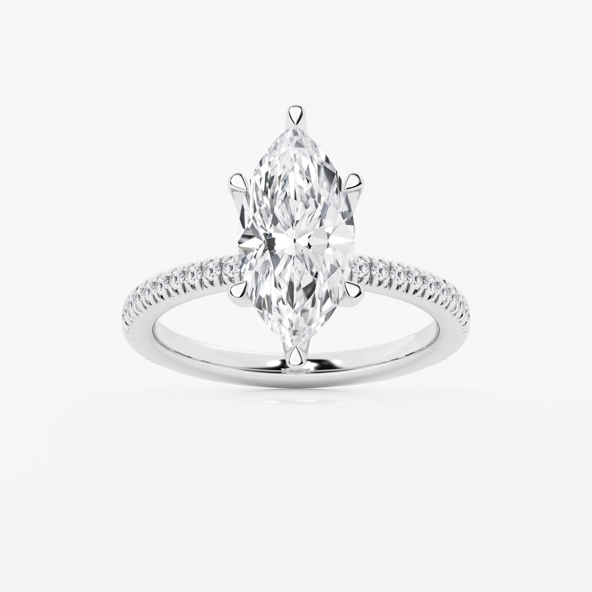 Camila - Scalloped Pave Design Engagement Ring