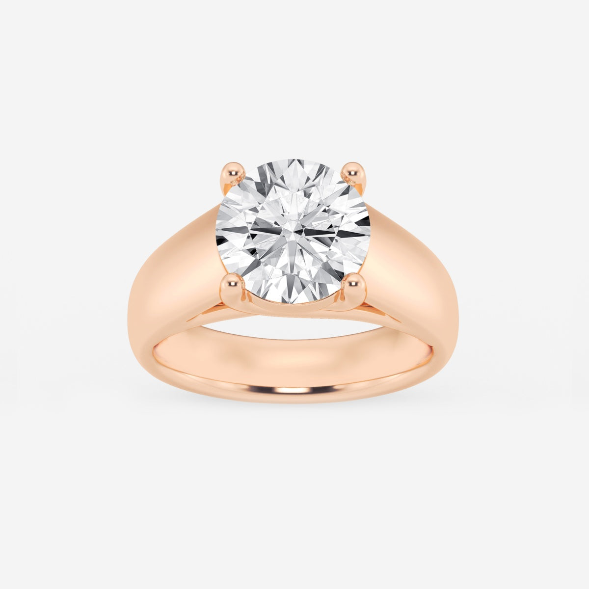 Dahlia - Wide Shank Solitaire Engagement Ring