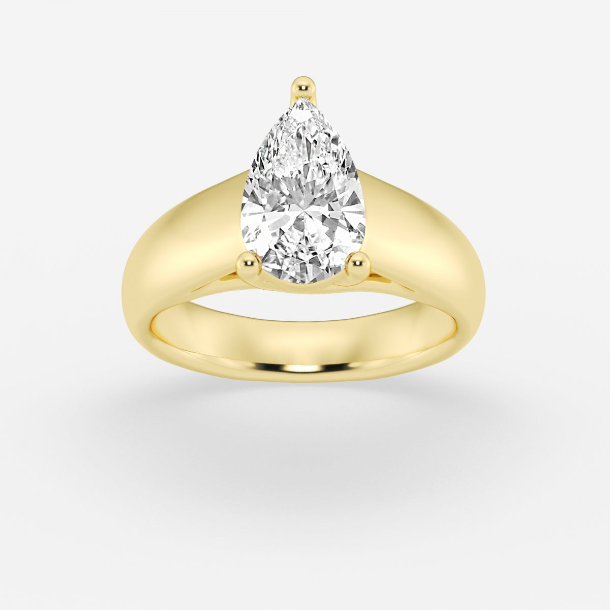 Dahlia - Wide Shank Solitaire Engagement Ring