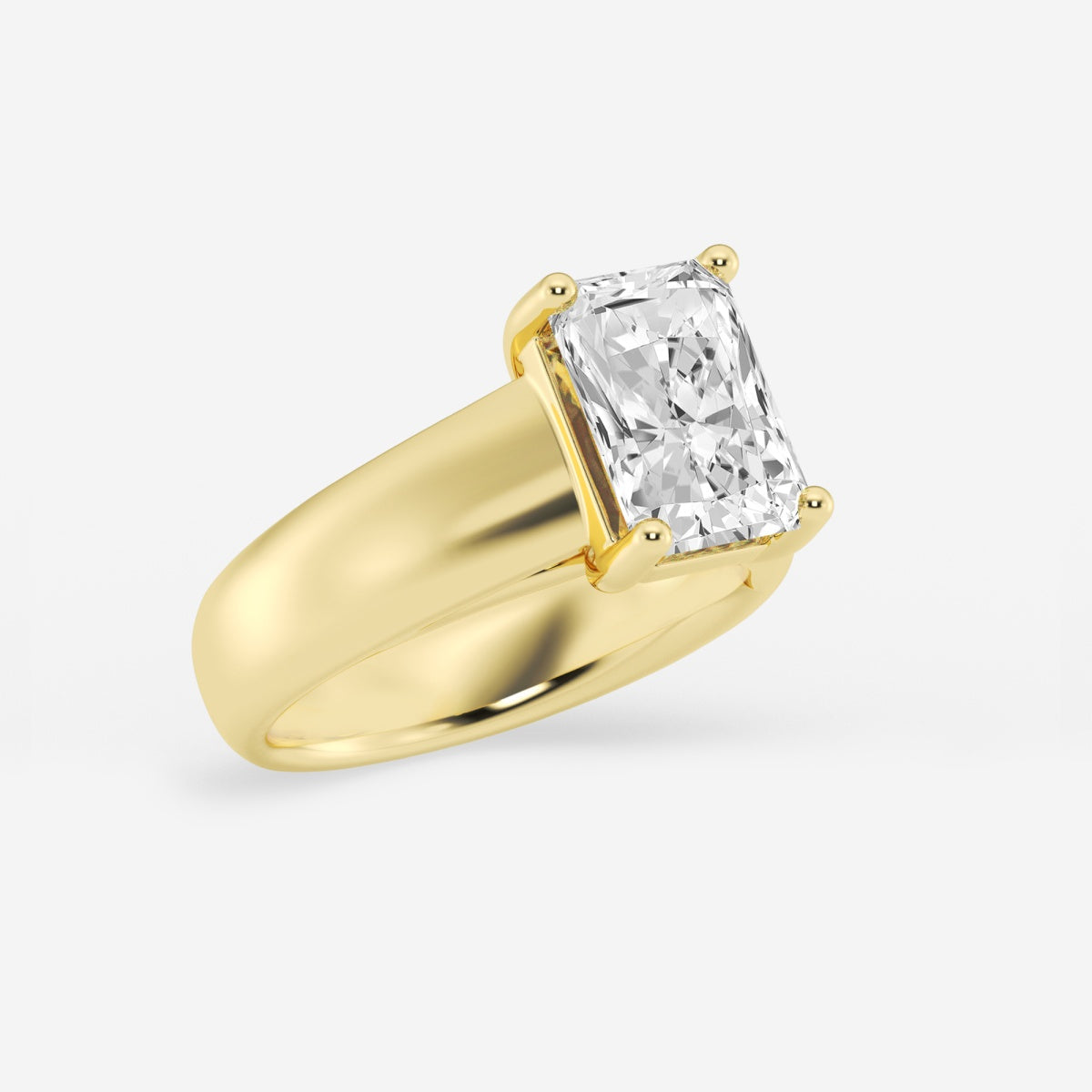 Dahlia - Wide Shank Solitaire Engagement Ring
