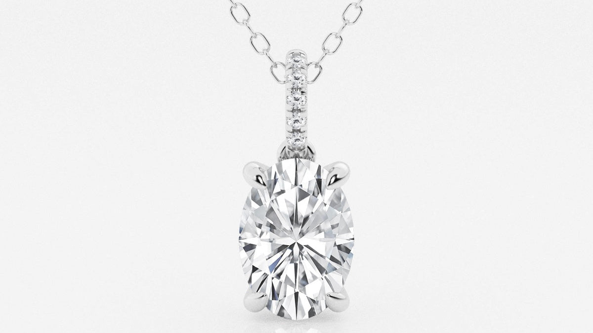Elise - Elegant Hidden Halo Pendant Necklaces