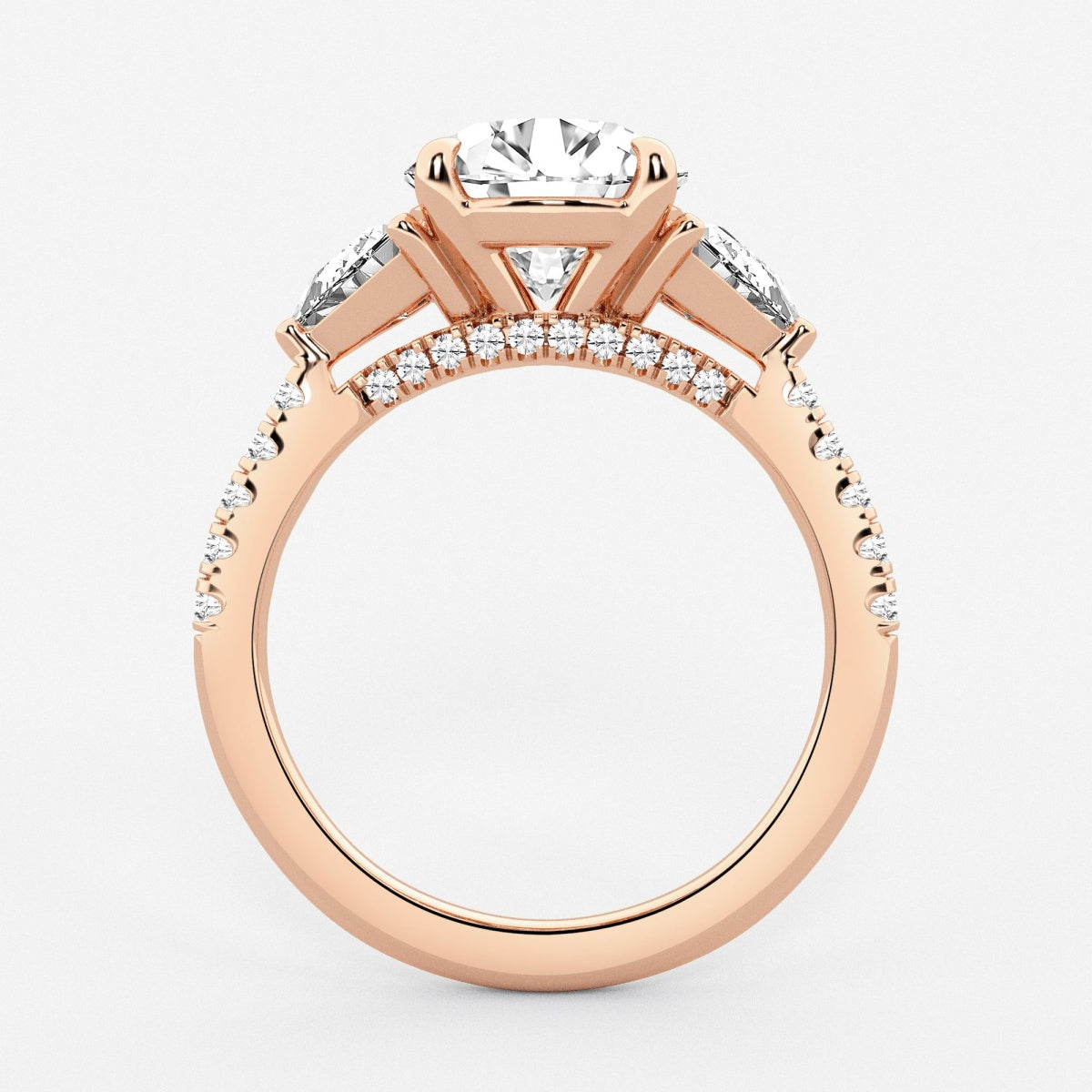 Isla - Three-Stone Bridal Set Engagement Ring