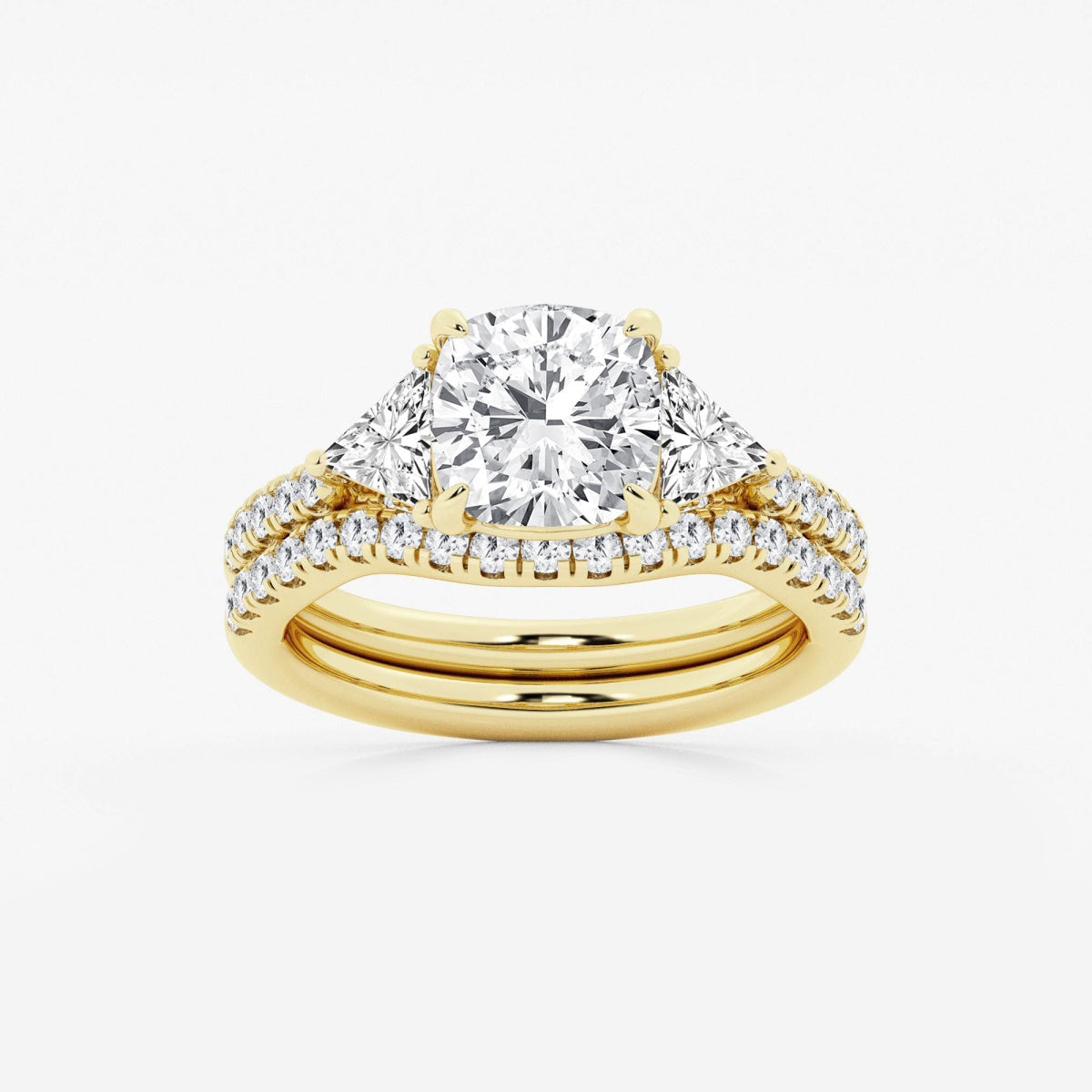 Isla - Three-Stone Bridal Set Engagement Ring