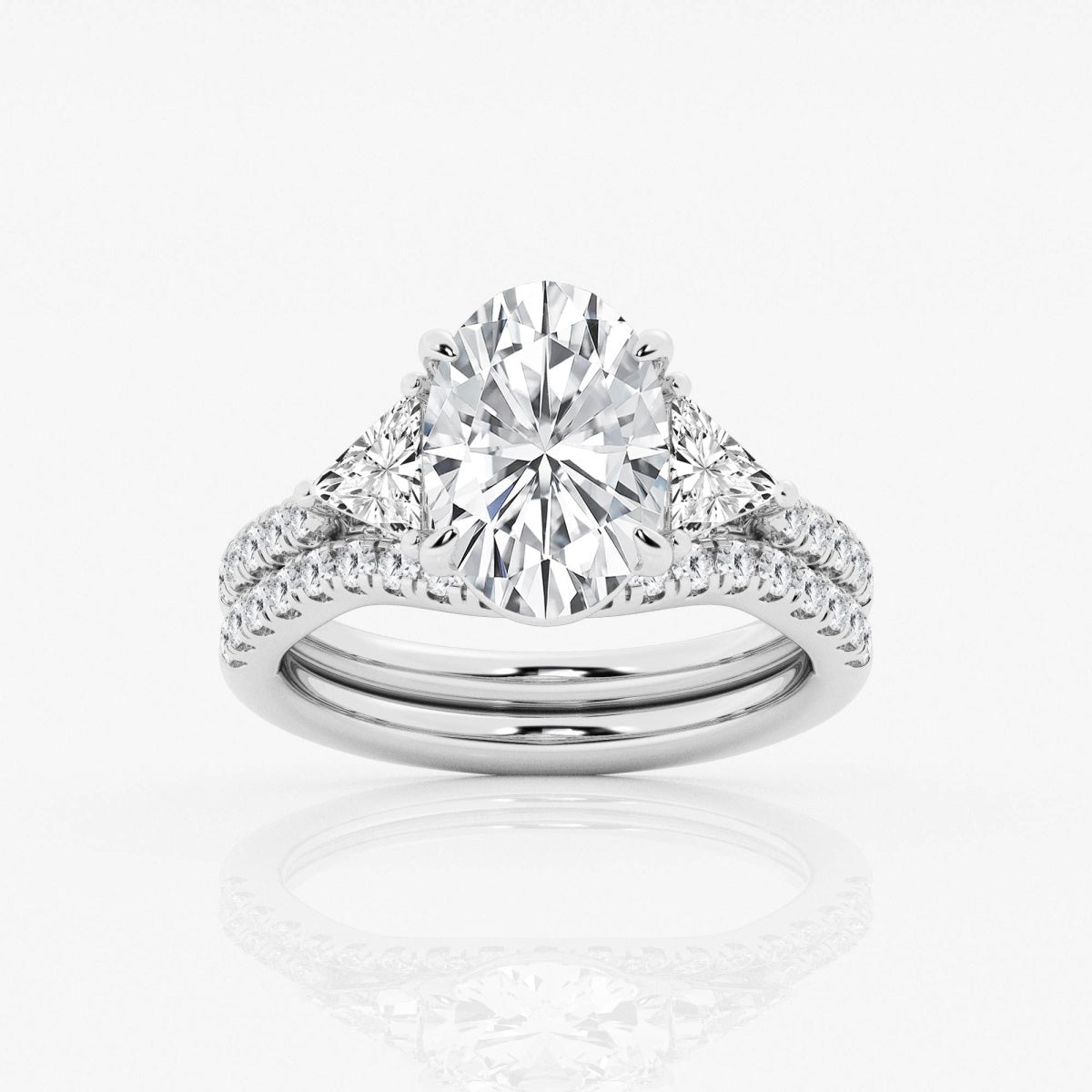 Isla - Three-Stone Bridal Set Engagement Ring