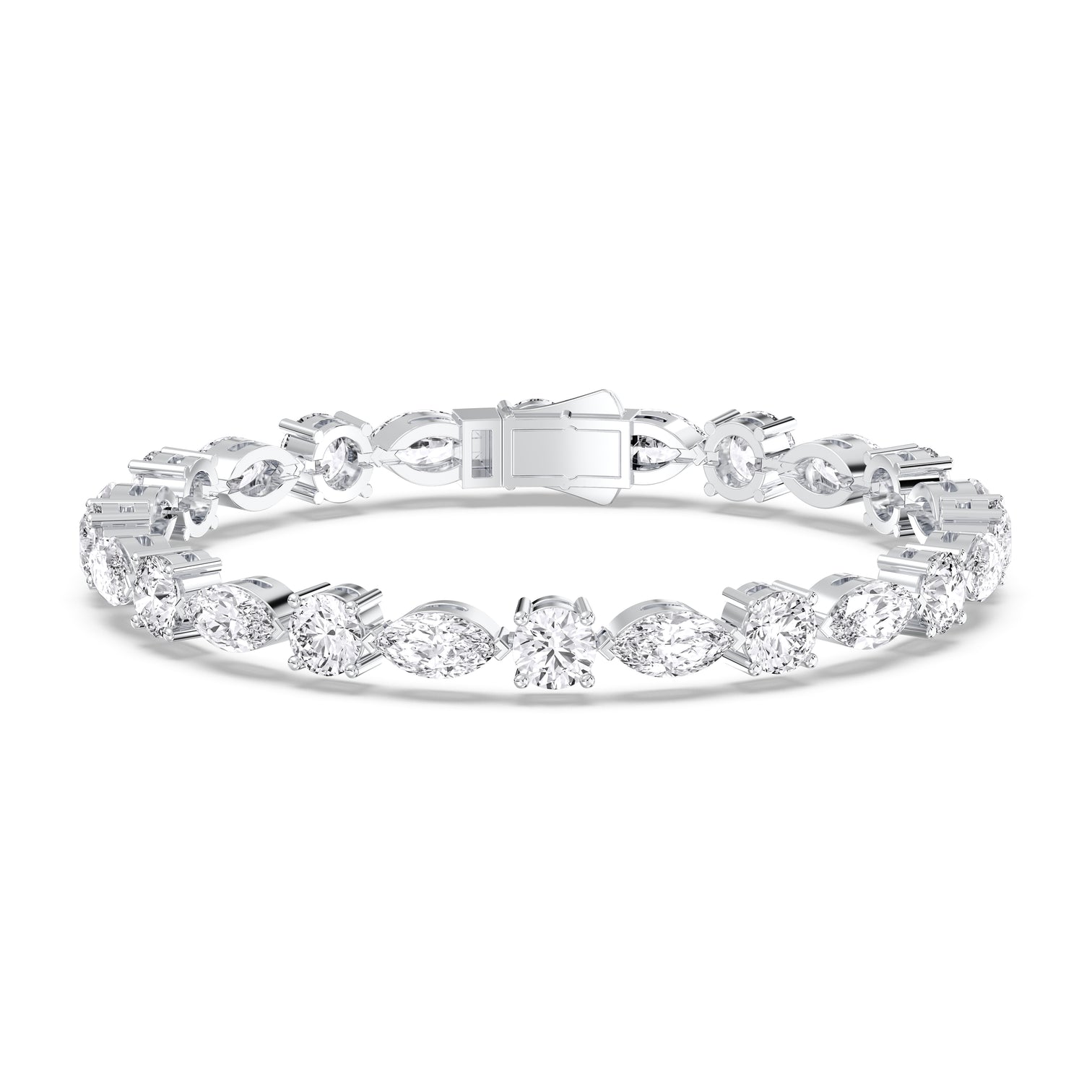Olivia tennis bracelet with marquise and round lab grown diamonds in a classic elegant design.