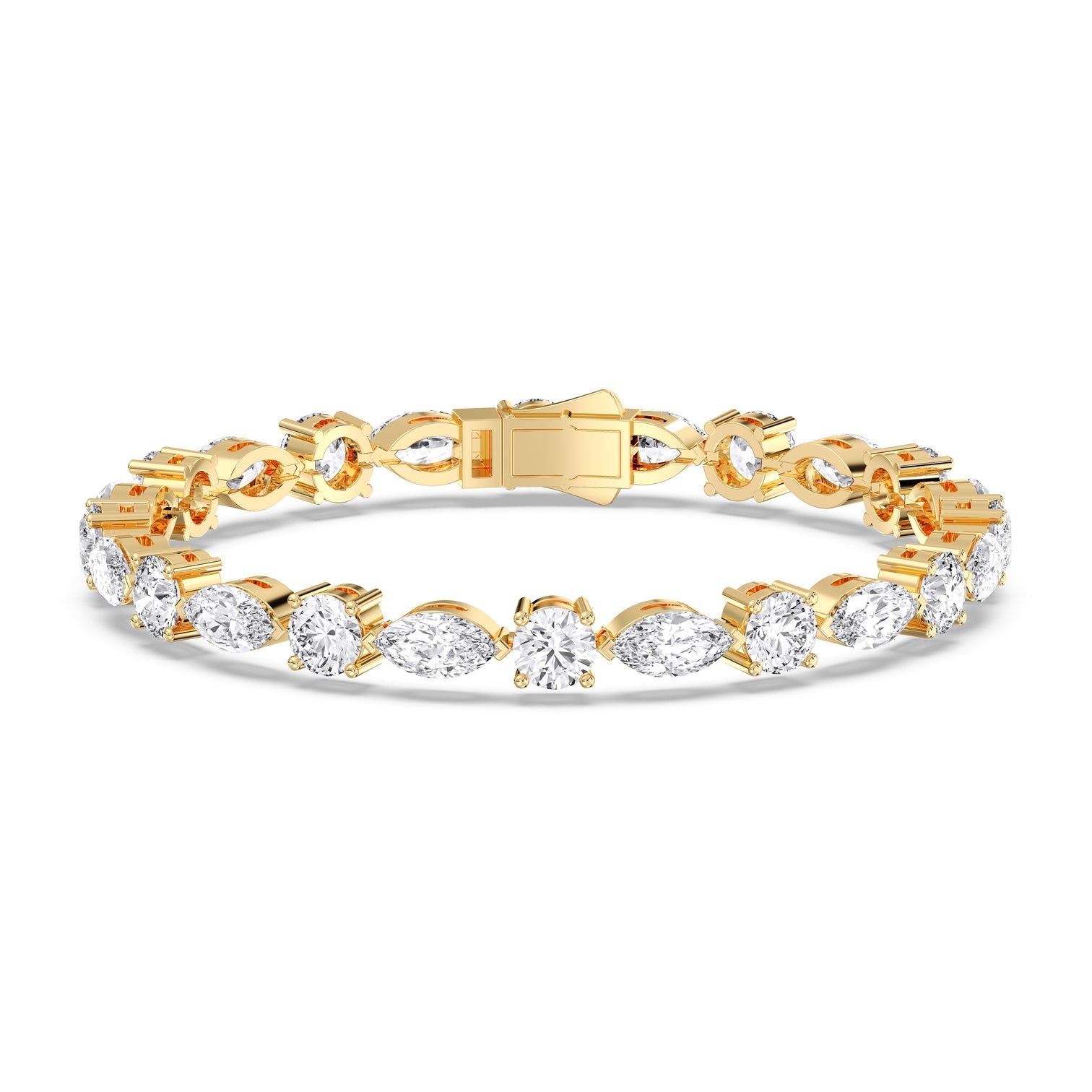 Olivia tennis bracelet with marquise and round lab grown diamonds in a classic elegant design.