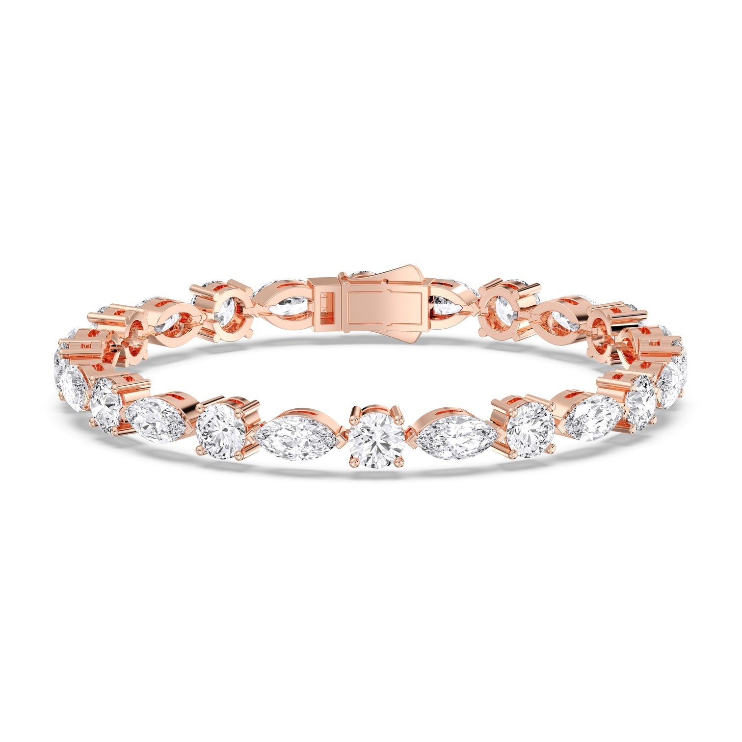 Olivia tennis bracelet with marquise and round lab grown diamonds in a classic elegant design.