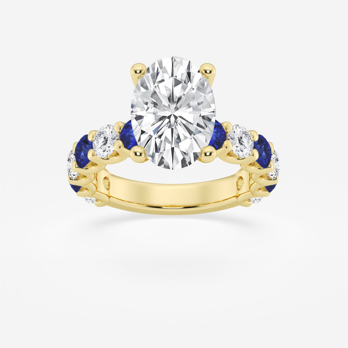 Nova - Sapphire & Princess Accents Engagement Ring