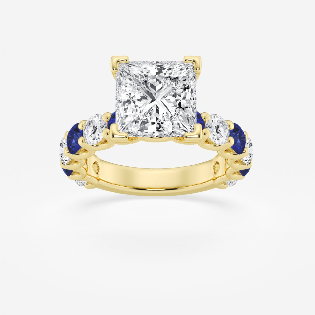 Nova - Sapphire & Princess Accents Engagement Ring